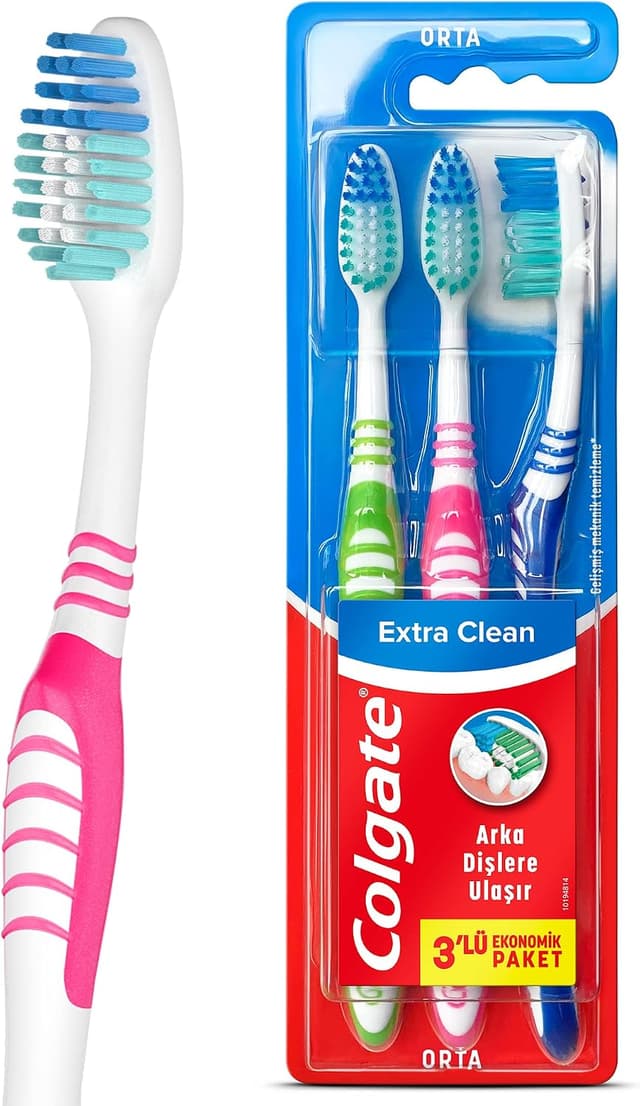 مسواک متوسط Colgate با پاککننده زبان و دسترسی به دندانهای عقبی بسته 3 عددی مسواک متوسط Colgate با پاککننده زبان و دسترسی به دندانهای عقبی بسته 3 عددی