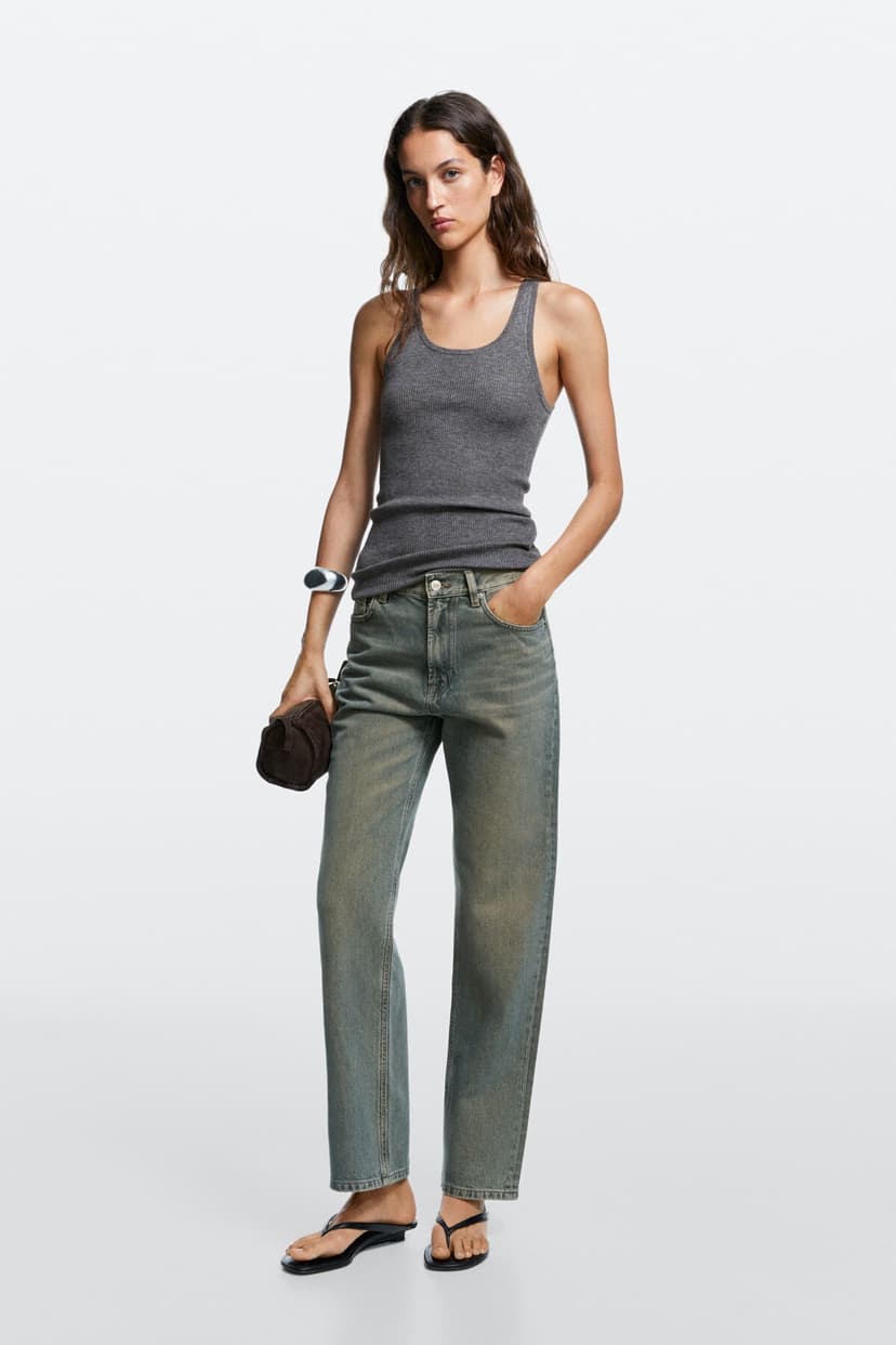 جین زنانه Massimo Dutti کمر بلند فیت راست جین زنانه Massimo Dutti کمر بلند فیت راست