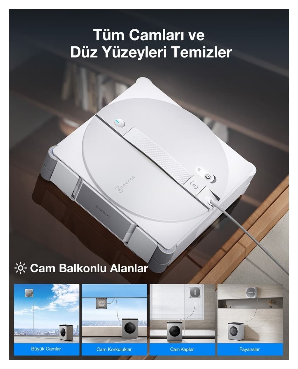 ربات شیشهشوی Ecovacs Winbot W3 Omni با 10000Pa و ایستگاه شستشوی Vortex ربات شیشهشوی Ecovacs Winbot W3 Omni با 10000Pa و ایستگاه شستشوی Vortex