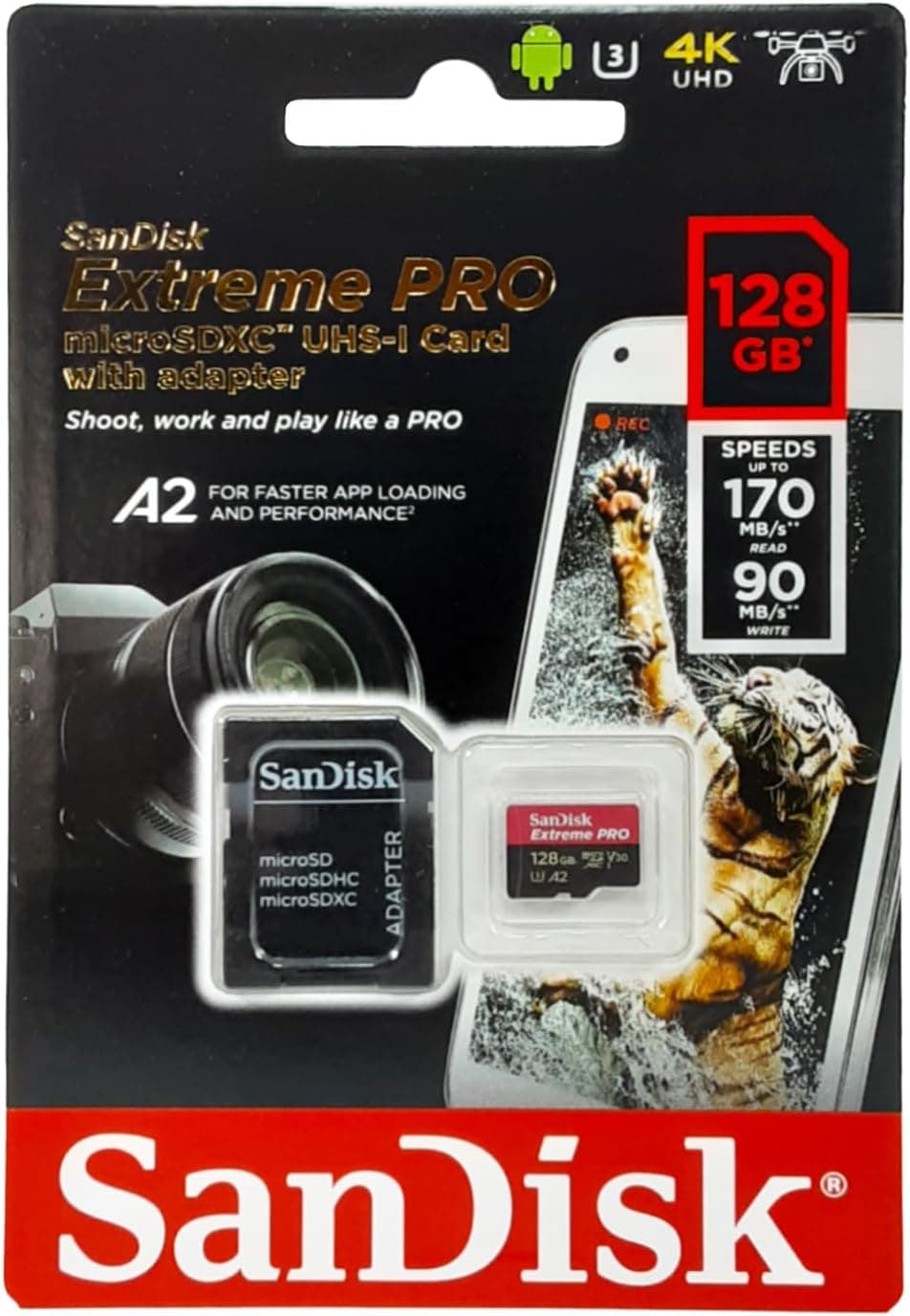 کارت حافظه microSDXC 128 GB SanDisk Extreme Pro با سرعت خواندن تا 170 MB/s مدل SDSQXCY-128G-GN6MA کارت حافظه microSDXC 128 GB SanDisk Extreme Pro با سرعت خواندن تا 170 MB/s مدل SDSQXCY-128G-GN6MA