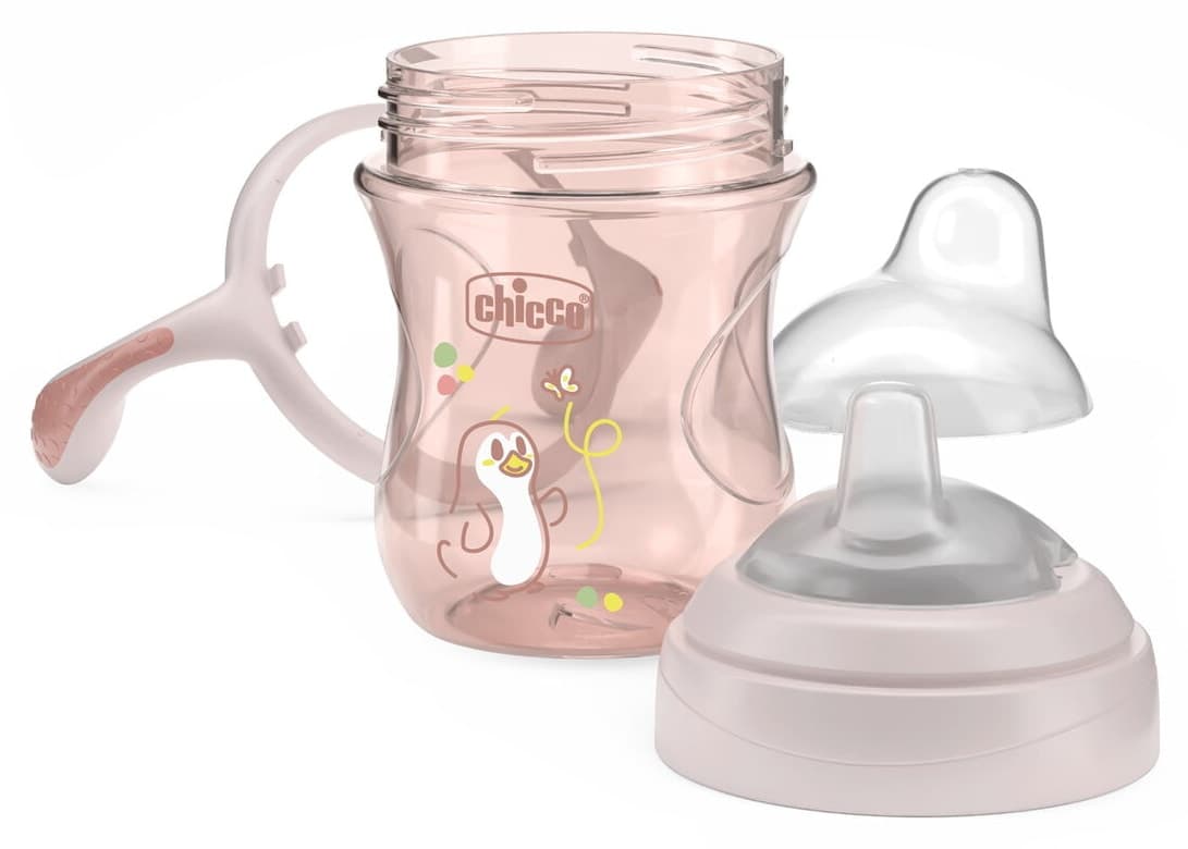 لیوان انتقالی دخترانه Chicco با نوک نرم 4 ماهه لیوان انتقالی دخترانه Chicco با نوک نرم 4 ماهه