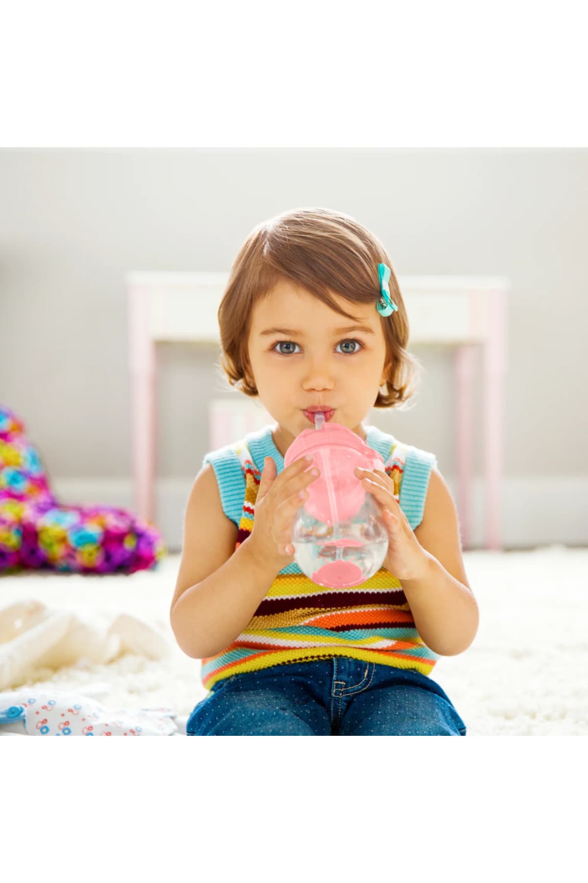 لیوان آموزشی کودک Munchkin دارای نی و قفل کلیکی، 12 ماهه، 296ml، صورتی، 1 عدد لیوان آموزشی کودک Munchkin دارای نی و قفل کلیکی، 12 ماهه، 296ml، صورتی، 1 عدد