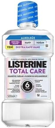 دهانشویه Listerine با طعم بسیار ملایم و بدون الکل Total Care 500 Mililitre دهانشویه Listerine با طعم بسیار ملایم و بدون الکل Total Care 500 Mililitre