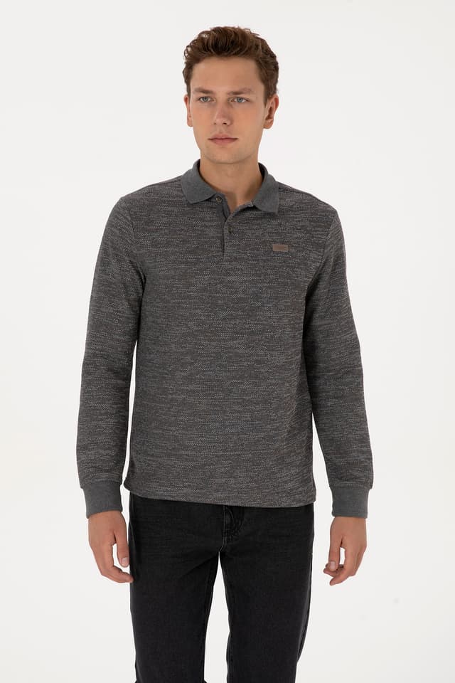 سوئیشرت مردانه U.S. Polo Assn. یقه پولو فیت معمولی خاکستری ملانژ مدل 50307730-VR086 سوئیشرت مردانه U.S. Polo Assn. یقه پولو فیت معمولی خاکستری ملانژ مدل 50307730-VR086