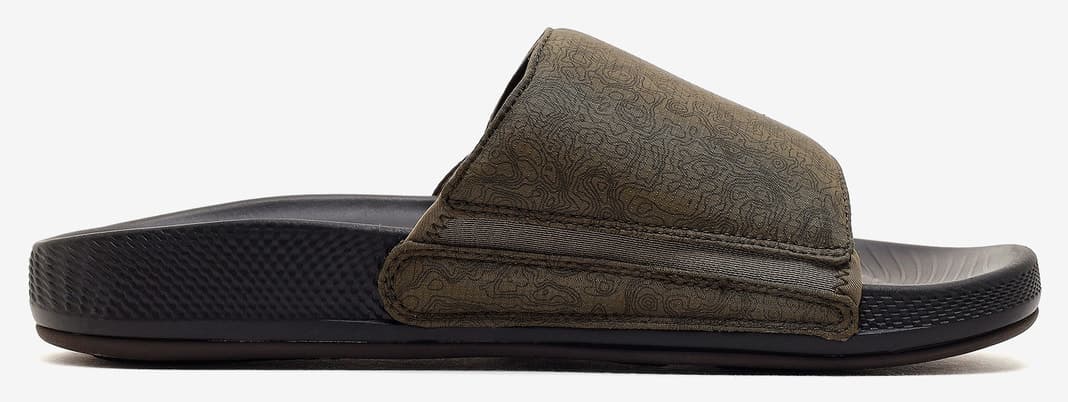دمپایی مردانه Skechers خاکی HYPER SLIDE TOPOGRAPHIC مدل 229137 OLBK دمپایی مردانه Skechers خاکی HYPER SLIDE TOPOGRAPHIC مدل 229137 OLBK
