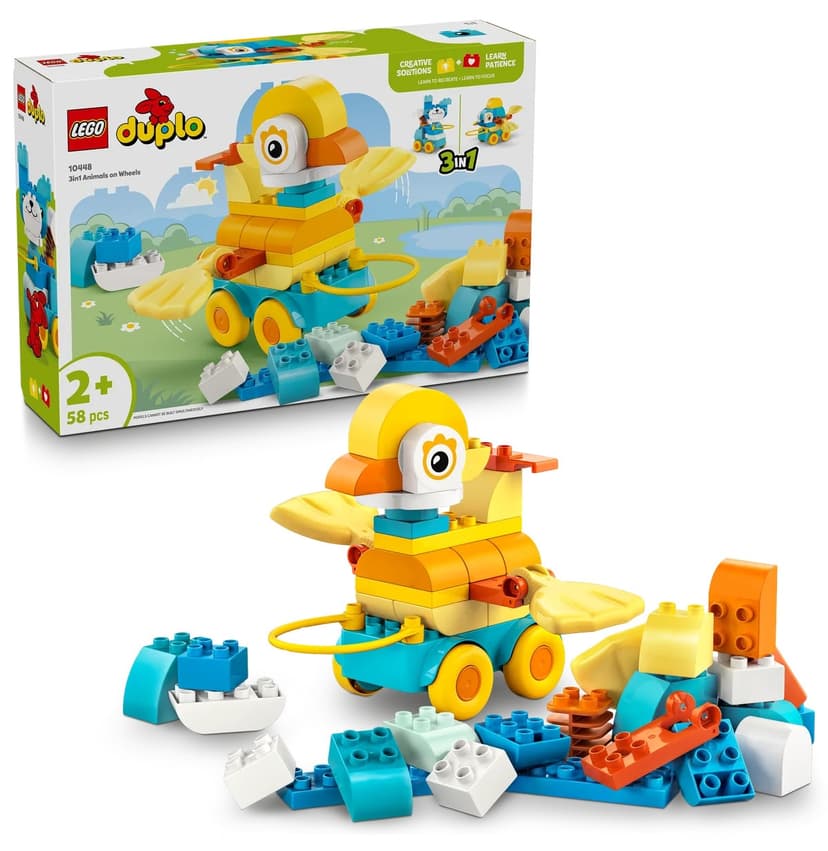 لگو DUPLO حیوانات چرخدار برای کودکان ۲ سال به بالا مدل 10448 (۵۸ قطعه) لگو DUPLO حیوانات چرخدار برای کودکان ۲ سال به بالا مدل 10448 (۵۸ قطعه)