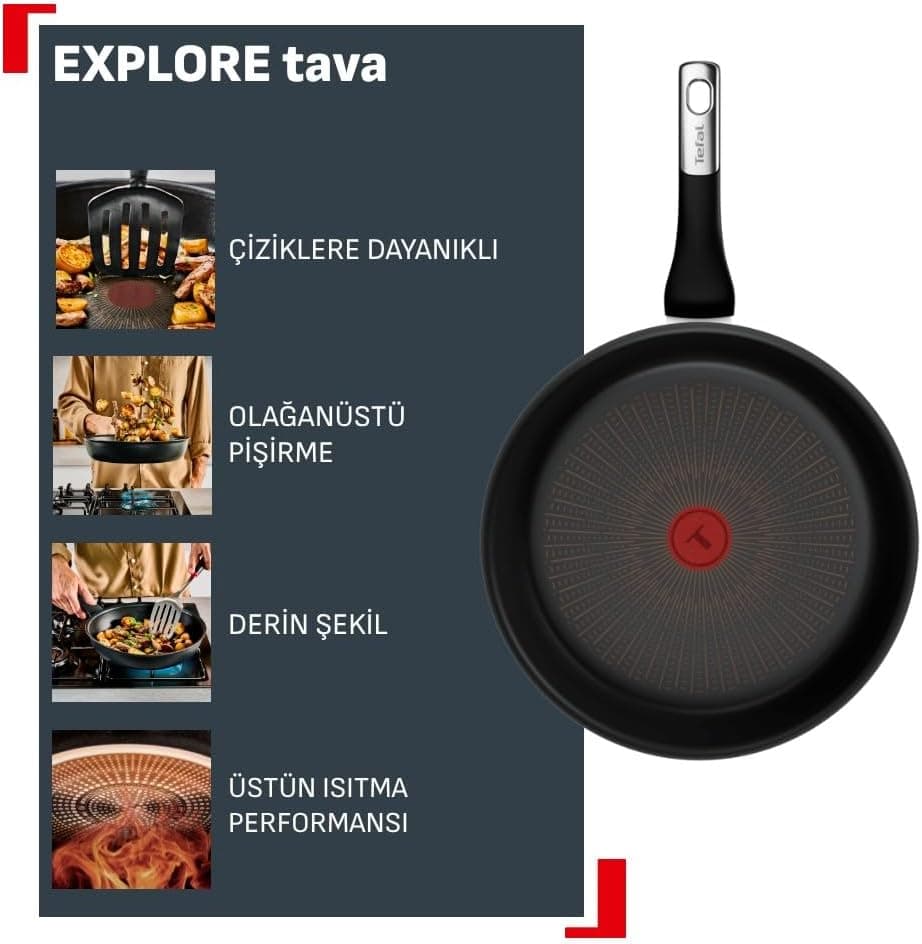 تاوه Tefal Explore Fusion Core 9X سایز 30 cm تاوه Tefal Explore Fusion Core 9X سایز 30 cm