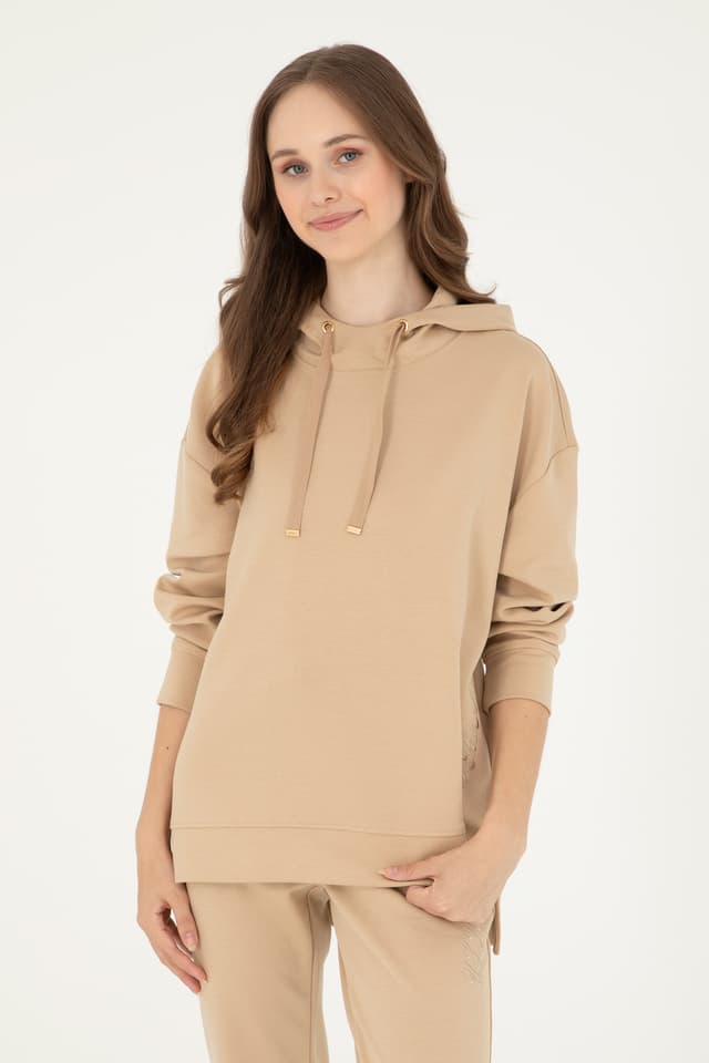 سویشرت کلاهدار زنانه U.S. Polo Assn. با ترکیب مودال رنگ شنی مدل 50296940-VR085 سویشرت کلاهدار زنانه U.S. Polo Assn. با ترکیب مودال رنگ شنی مدل 50296940-VR085