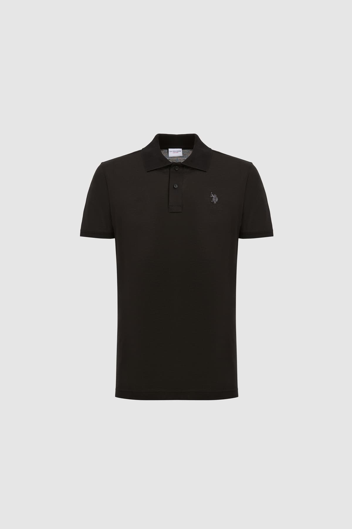 تیشرت مردانه U.S. Polo Assn. ساده مشکی فیت معمولی یقه پولو مدل 50322297-VR046 تیشرت مردانه U.S. Polo Assn. ساده مشکی فیت معمولی یقه پولو مدل 50322297-VR046