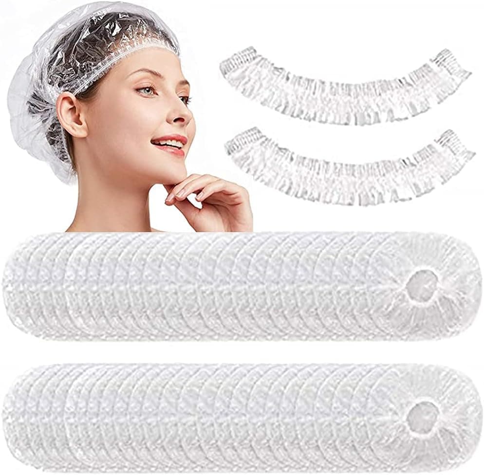 کلاه حمام یکبار مصرف زنانه و مردانه ORiTi 100PCS شفاف ضدآب کشدار کلاه حمام یکبار مصرف زنانه و مردانه ORiTi 100PCS شفاف ضدآب کشدار