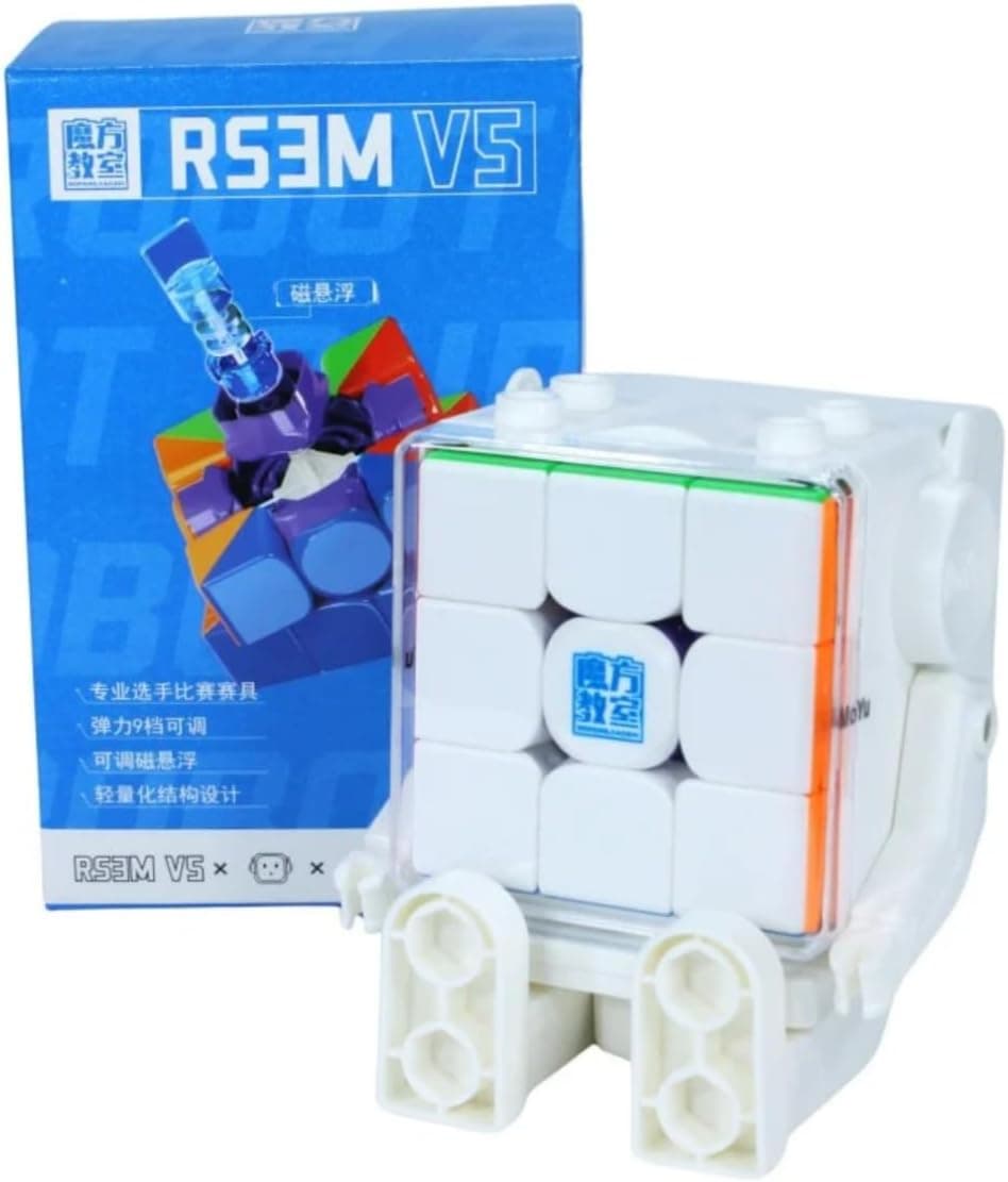 مکعب روبیک 3×3 cuberspeed با هسته Ball Core و روکش UV مدل Moyu Rs3M V5 همراه پایه رباتیک مکعب روبیک 3×3 cuberspeed با هسته Ball Core و روکش UV مدل Moyu Rs3M V5 همراه پایه رباتیک