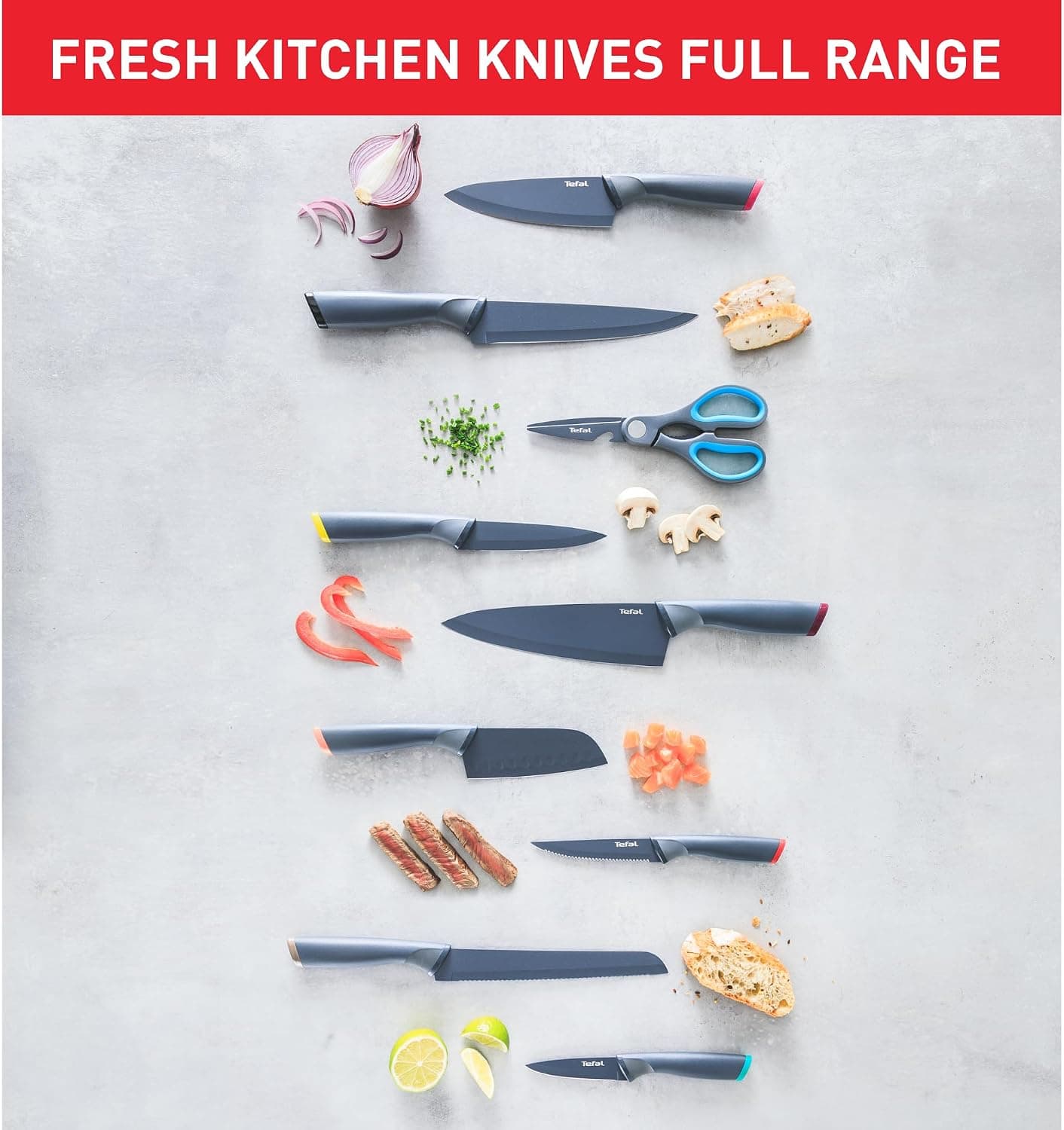 چاقوی سانتوکو Tefal Fresh Kitchen استیل ضدزنگ 12 cm مدل 2100122012 چاقوی سانتوکو Tefal Fresh Kitchen استیل ضدزنگ 12 cm مدل 2100122012