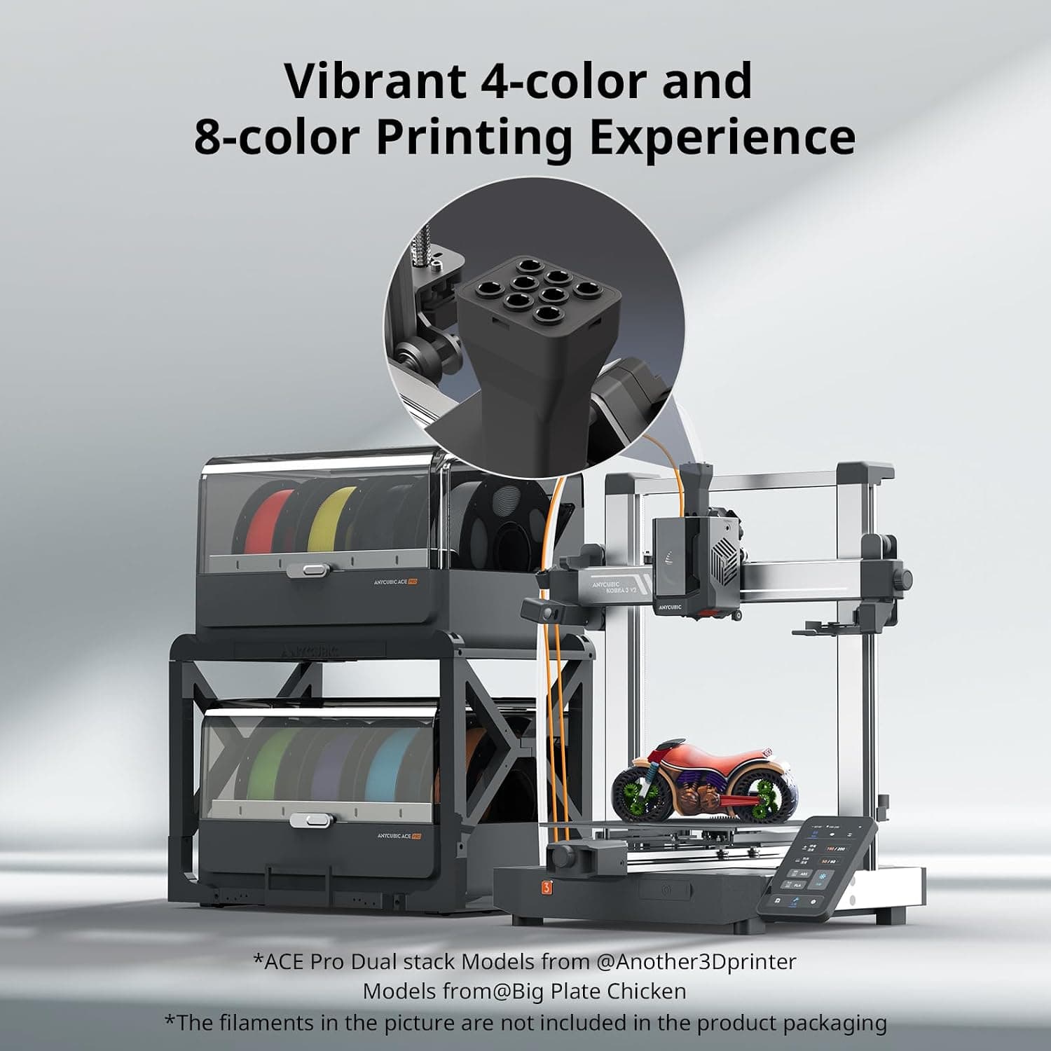 پرینتر سهبعدی چندرنگ ANYCUBIC با سرعت 600mm/s، خشککن فعال فیلامنت و تراز خودکار مدل Kobra 3 V2 Combo پرینتر سهبعدی چندرنگ ANYCUBIC با سرعت 600mm/s، خشککن فعال فیلامنت و تراز خودکار مدل Kobra 3 V2 Combo