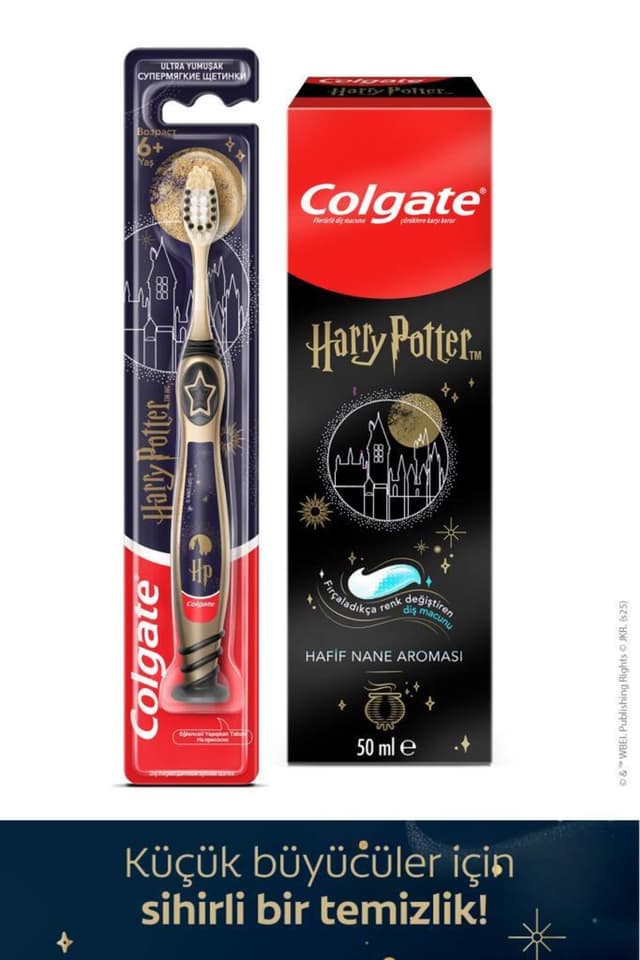 خمیر دندان کودکان Colgate Harry Potter 50 ml همراه مسواک نرم 6+ خمیر دندان کودکان Colgate Harry Potter 50 ml همراه مسواک نرم 6+