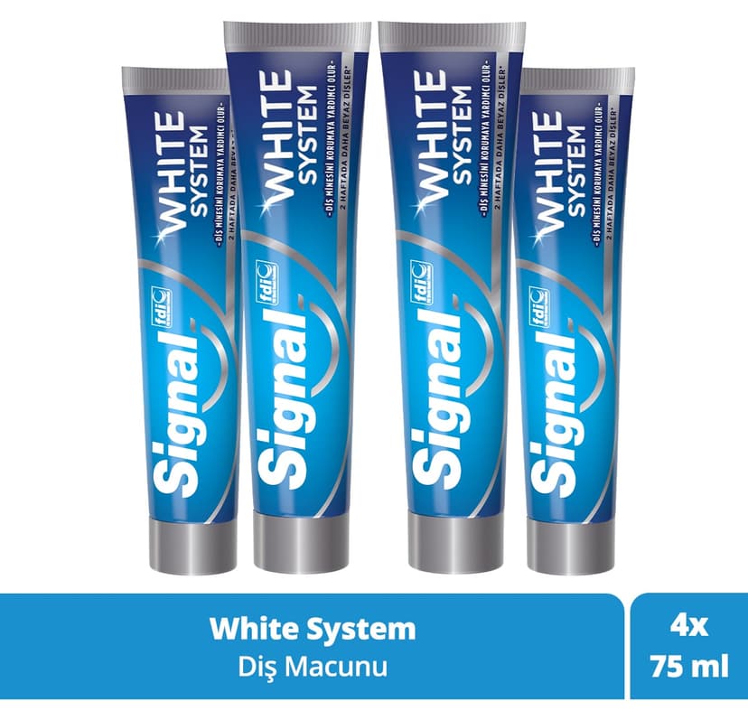 خمیر دندان Signal White System سفیدکننده در 2 هفته 75 ml ×4 عدد خمیر دندان Signal White System سفیدکننده در 2 هفته 75 ml ×4 عدد