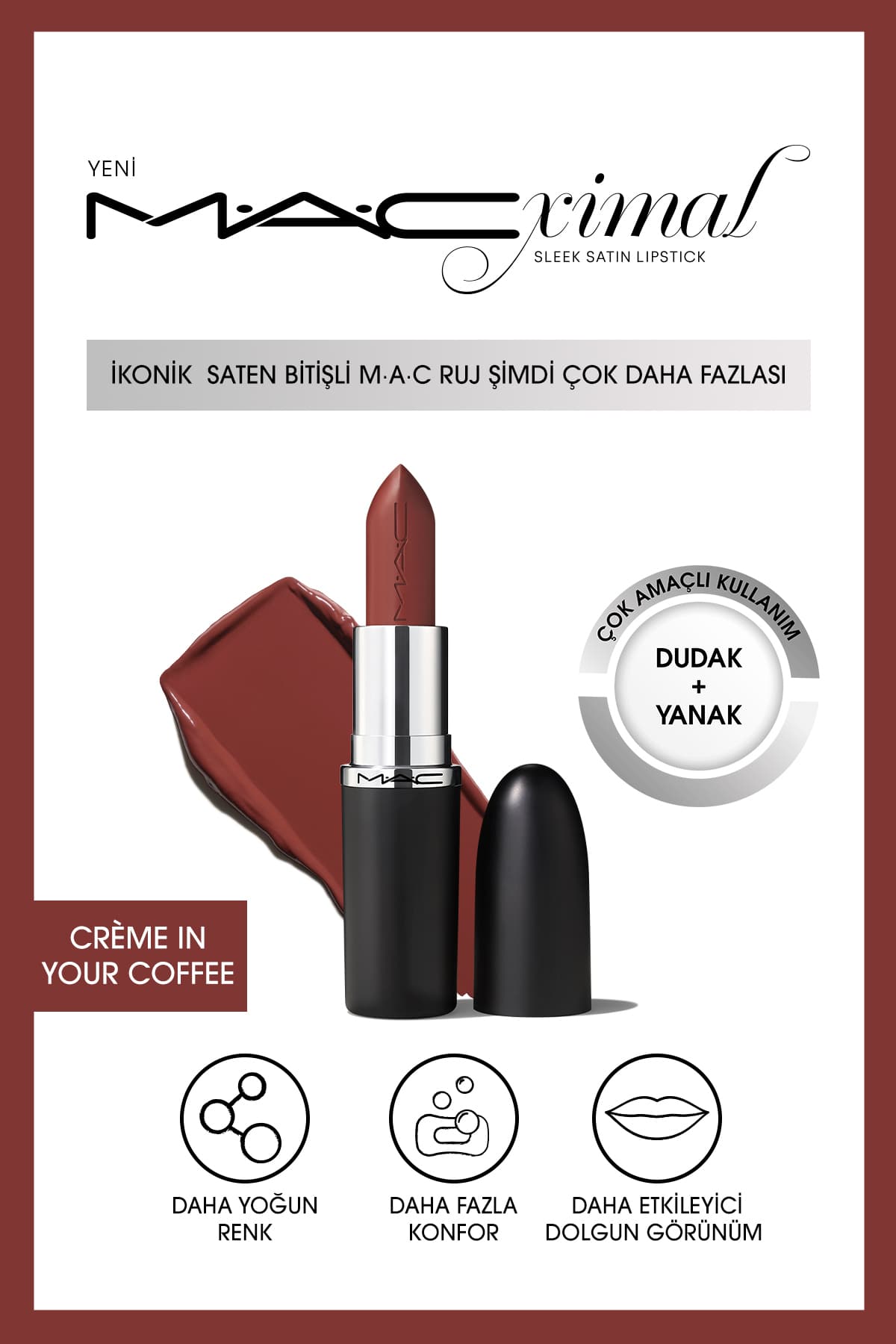 رژ لب Mac سری MACximal Sleek Satin با پایان ساتن مدل Paramount 3.5g رژ لب Mac سری MACximal Sleek Satin با پایان ساتن مدل Paramount 3.5g
