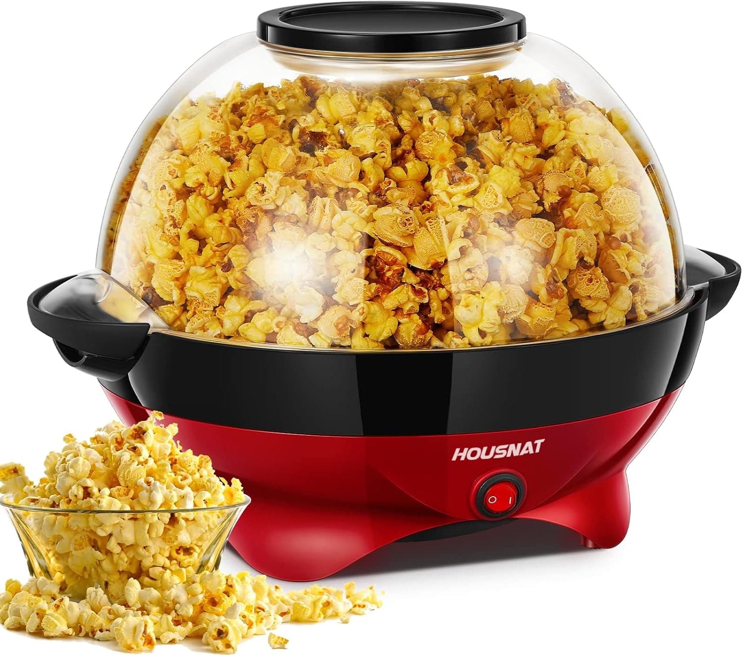 دستگاه پاپکورن ساز HOUSNAT با پوشش ضد چسب 5L 800W دستگاه پاپکورن ساز HOUSNAT با پوشش ضد چسب 5L 800W