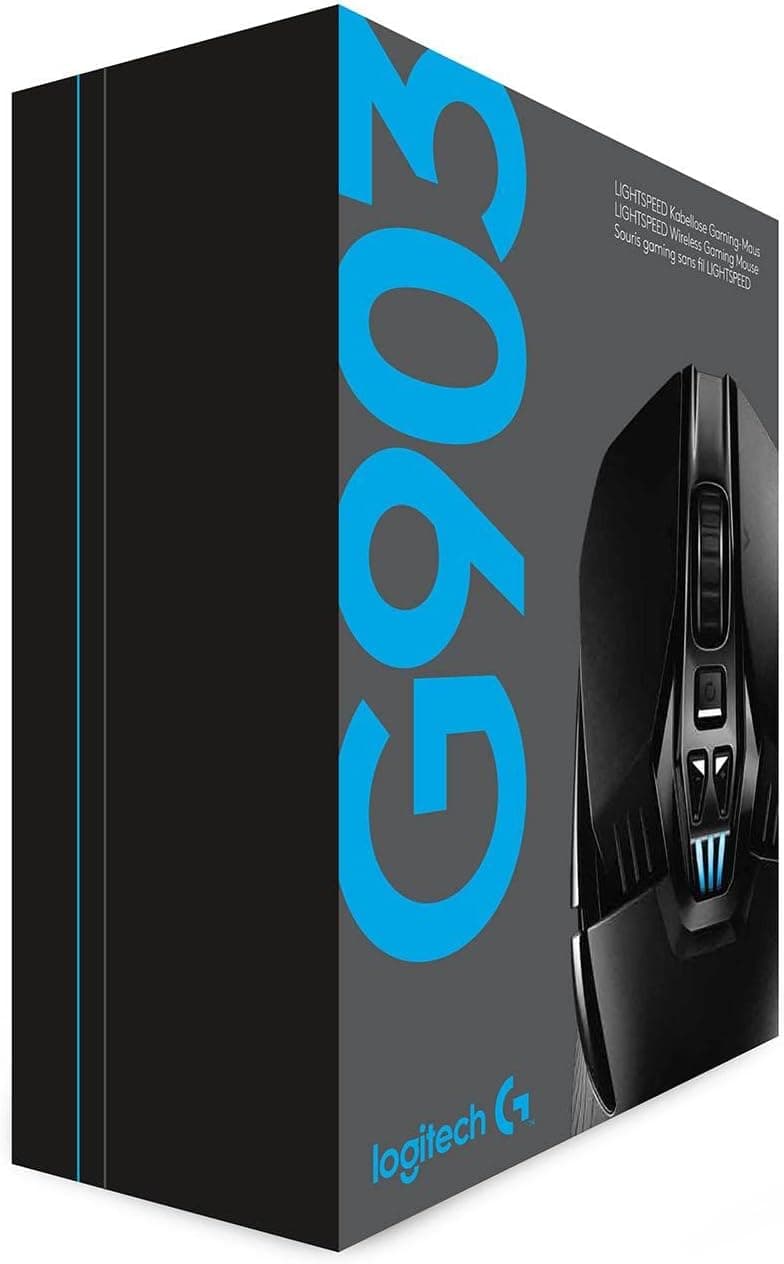 ماوس گیمینگ بیسیم Logitech G مدل G903 LIGHTSPEED، حسگر HERO 25.600 DPI، RGB LIGHTSYNC، دوطرفه، وزن قابل تنظیم، باتری 140 ساعته، مشکی ماوس گیمینگ بیسیم Logitech G مدل G903 LIGHTSPEED، حسگر HERO 25.600 DPI، RGB LIGHTSYNC، دوطرفه، وزن قابل تنظیم، باتری 140 ساعته، مشکی