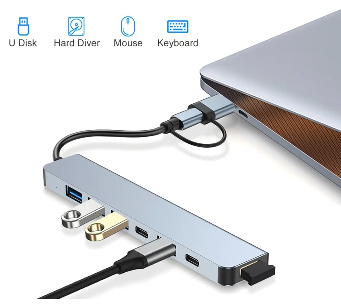 هاب USB Coverzone ۷ در ۱ مبدل USB/Type-C به USB A و USB C هاب USB Coverzone ۷ در ۱ مبدل USB/Type-C به USB A و USB C