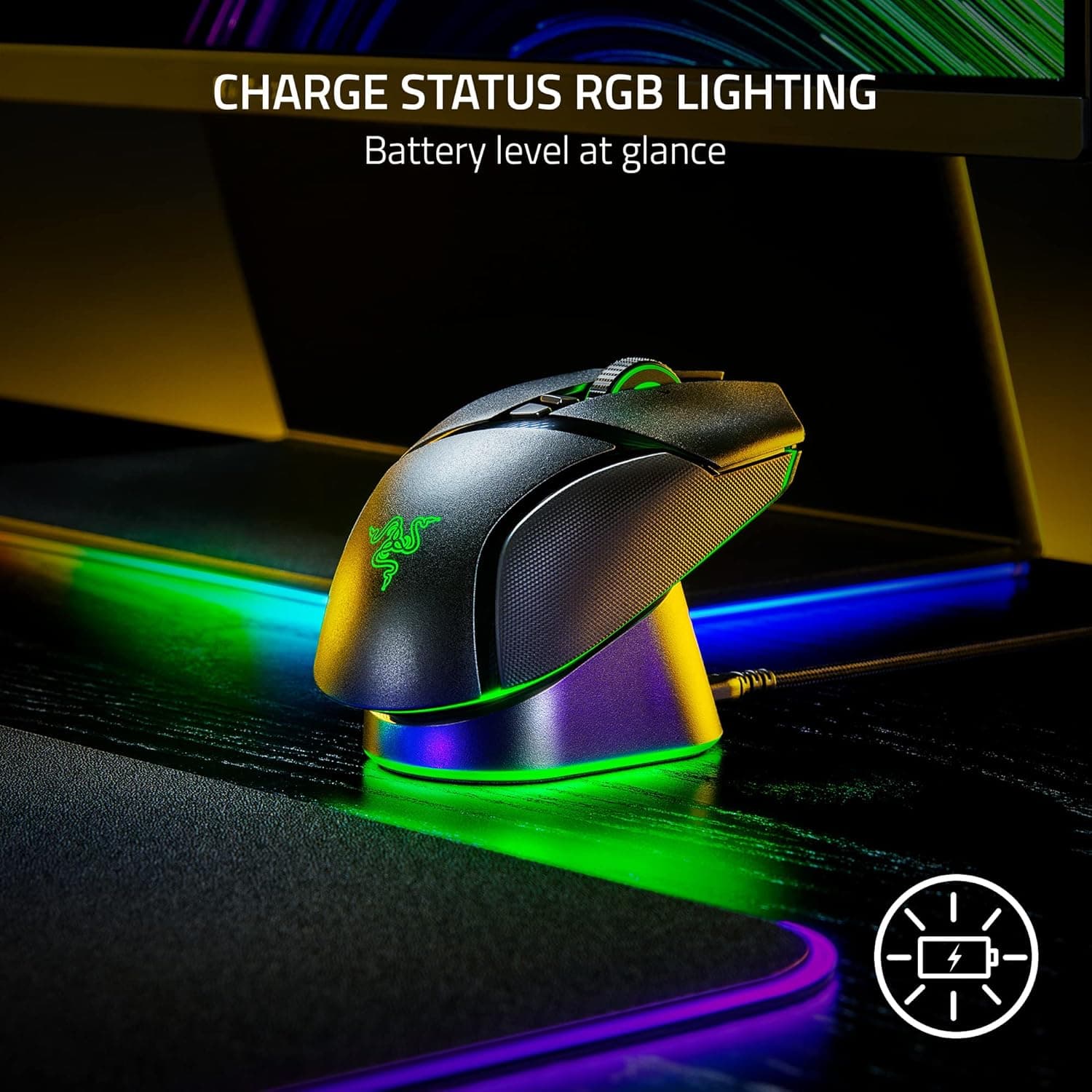 پایه شارژ ماوس گیمینگ Razer Mouse Dock Pro، مغناطیسی بیسیم، Hyperspeed 4K، مشکی پایه شارژ ماوس گیمینگ Razer Mouse Dock Pro، مغناطیسی بیسیم، Hyperspeed 4K، مشکی