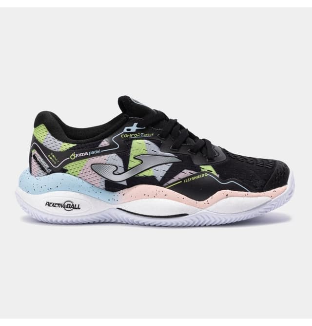 کفش تنیس و پدل زنانه Joma Smash مشکی مناسب زمین خاکی مدل TSMALW2501C کفش تنیس و پدل زنانه Joma Smash مشکی مناسب زمین خاکی مدل TSMALW2501C