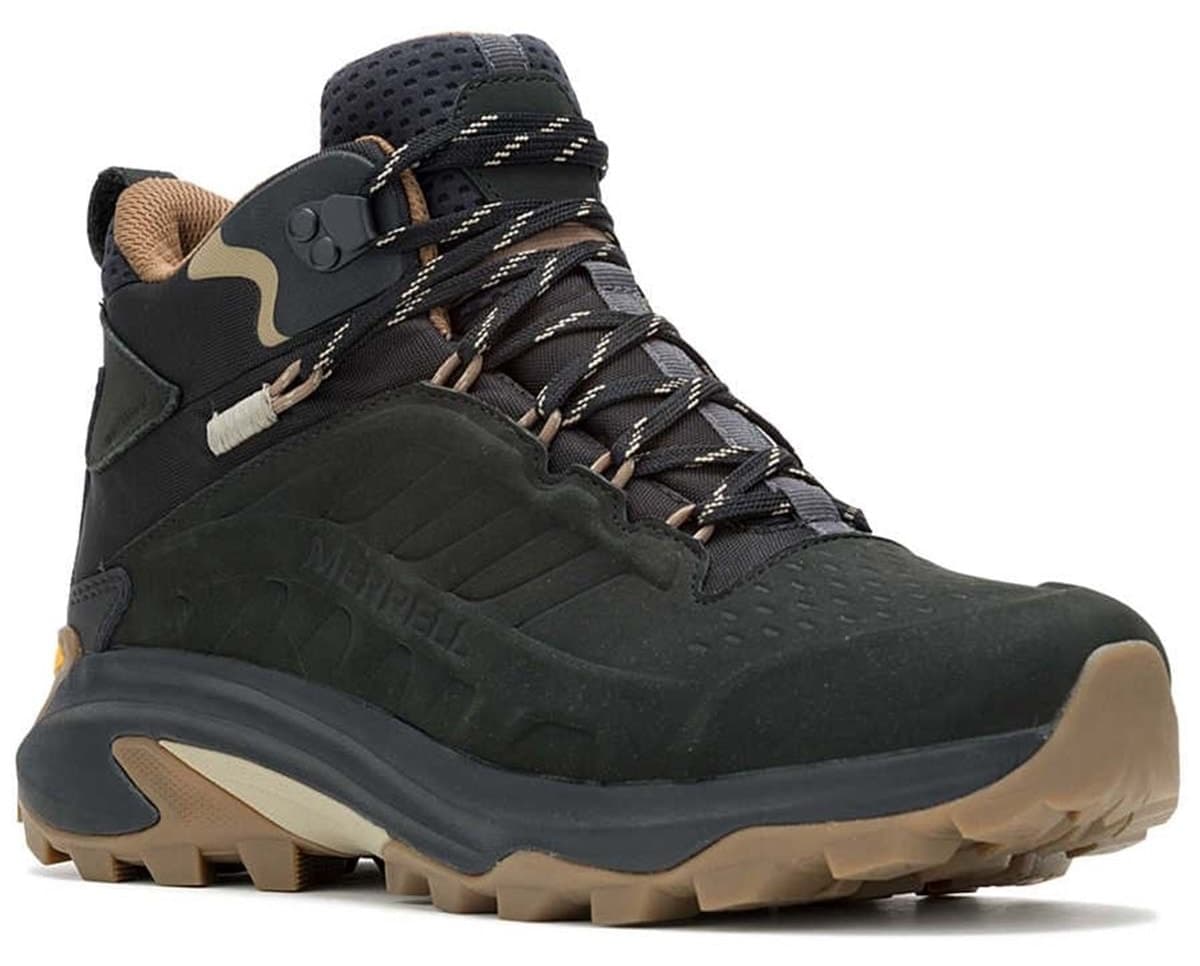 کفش اوتدور مردانه Merrell مشکی Mid ضدآب مدل Moab Speed 2 کفش اوتدور مردانه Merrell مشکی Mid ضدآب مدل Moab Speed 2