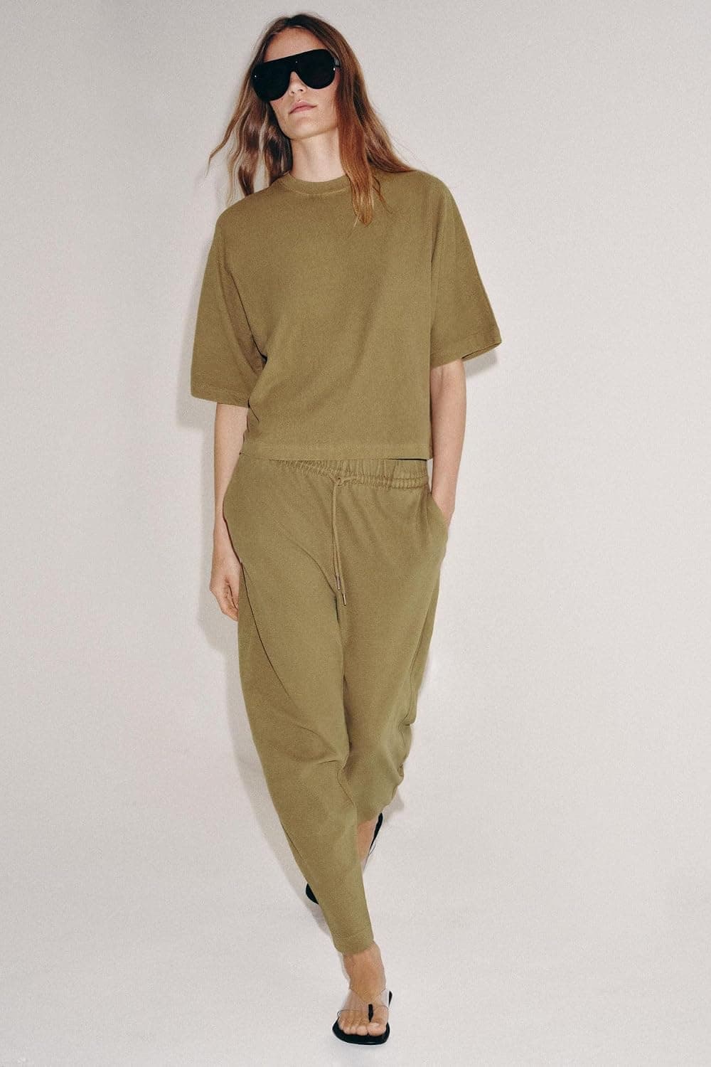 شلوار زنانه Zara افکت رنگرفته سبز زیتونی سایز M شلوار زنانه Zara افکت رنگرفته سبز زیتونی سایز M