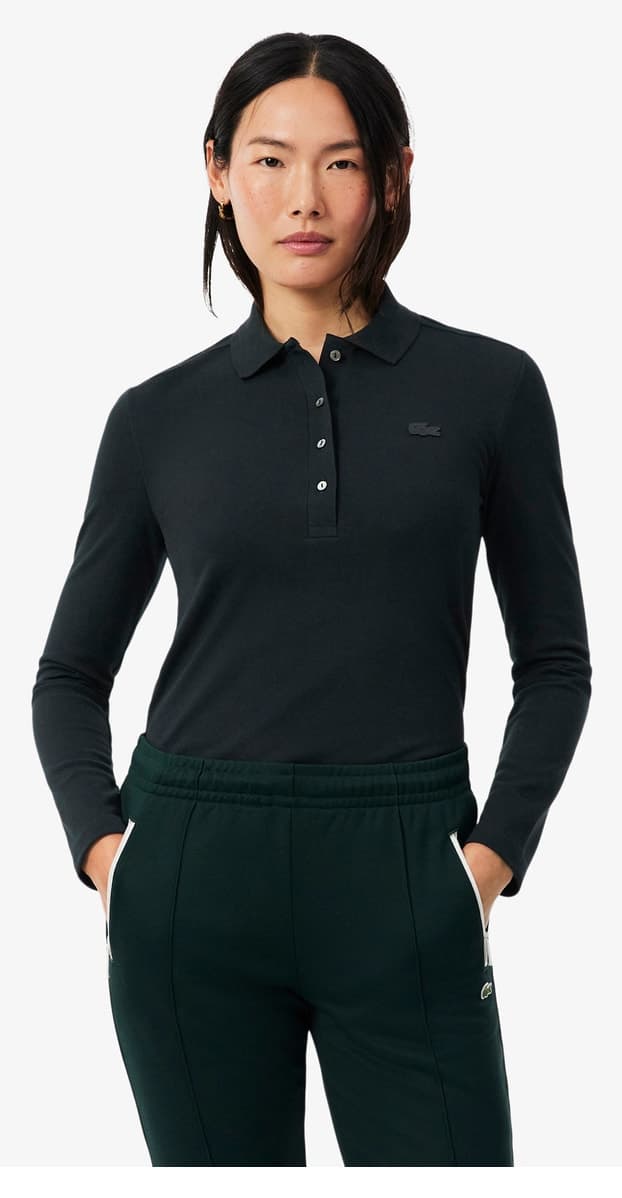 پولوشرت زنانه Lacoste آستین بلند فیت باریک سبز تیره مدل L.12.D پولوشرت زنانه Lacoste آستین بلند فیت باریک سبز تیره مدل L.12.D