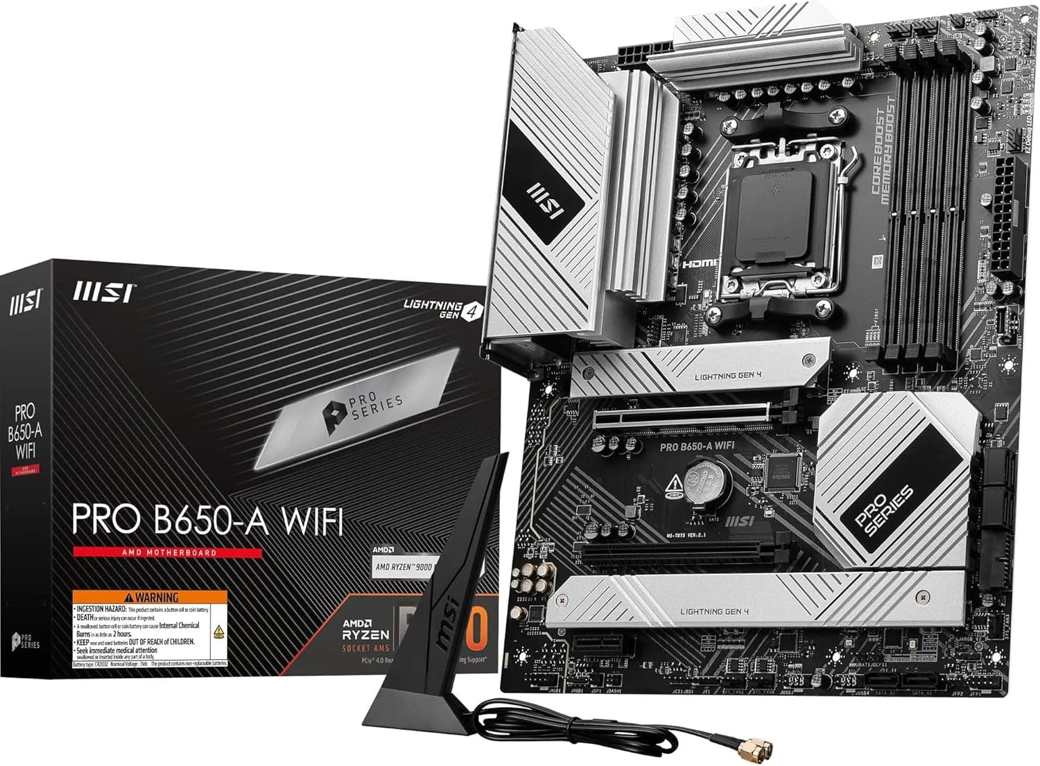 مادربرد MSI با سوکت AM5 و چیپست AMD B650 مدل B650M-P مشکی مادربرد MSI با سوکت AM5 و چیپست AMD B650 مدل B650M-P مشکی