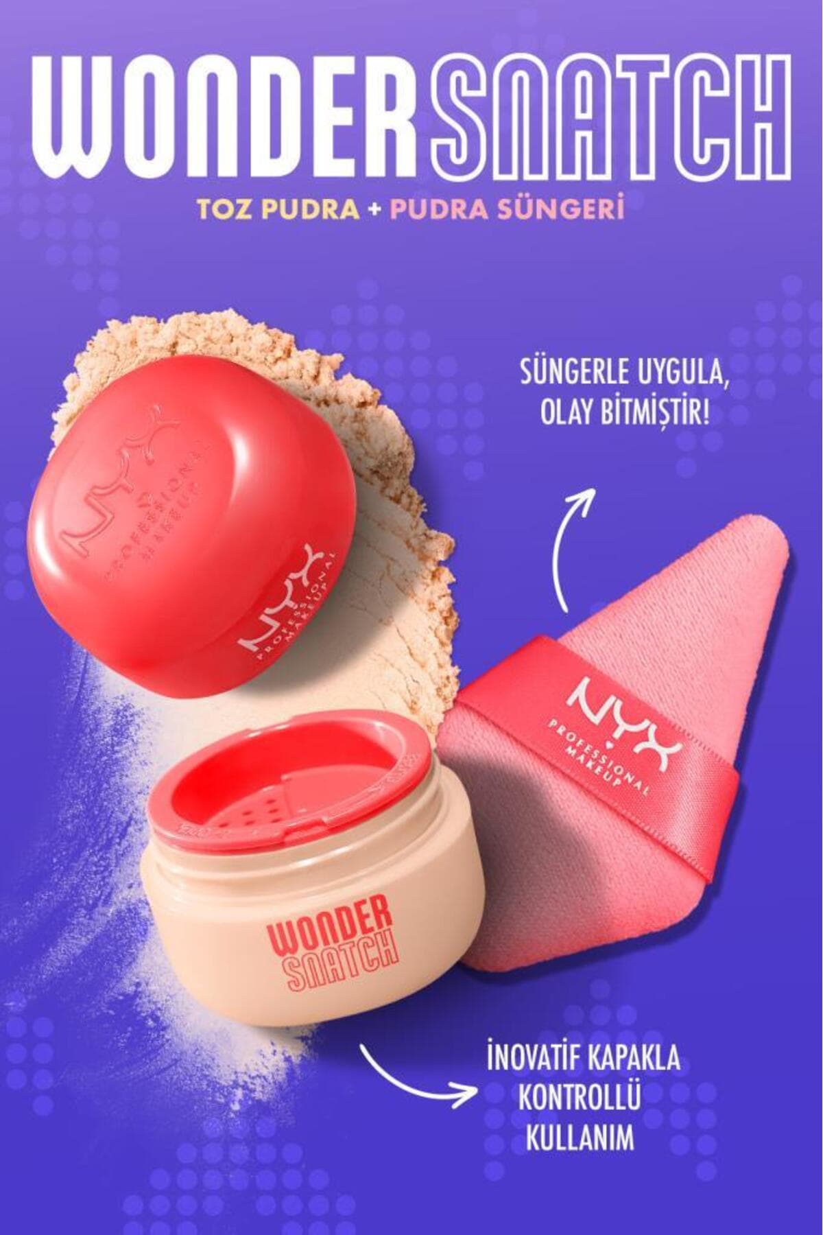 اسفنج پودر و پودر تثبیتکننده NYX Professional Makeup Wonder Snatch 02 Cheeky Cherry اسفنج پودر و پودر تثبیتکننده NYX Professional Makeup Wonder Snatch 02 Cheeky Cherry