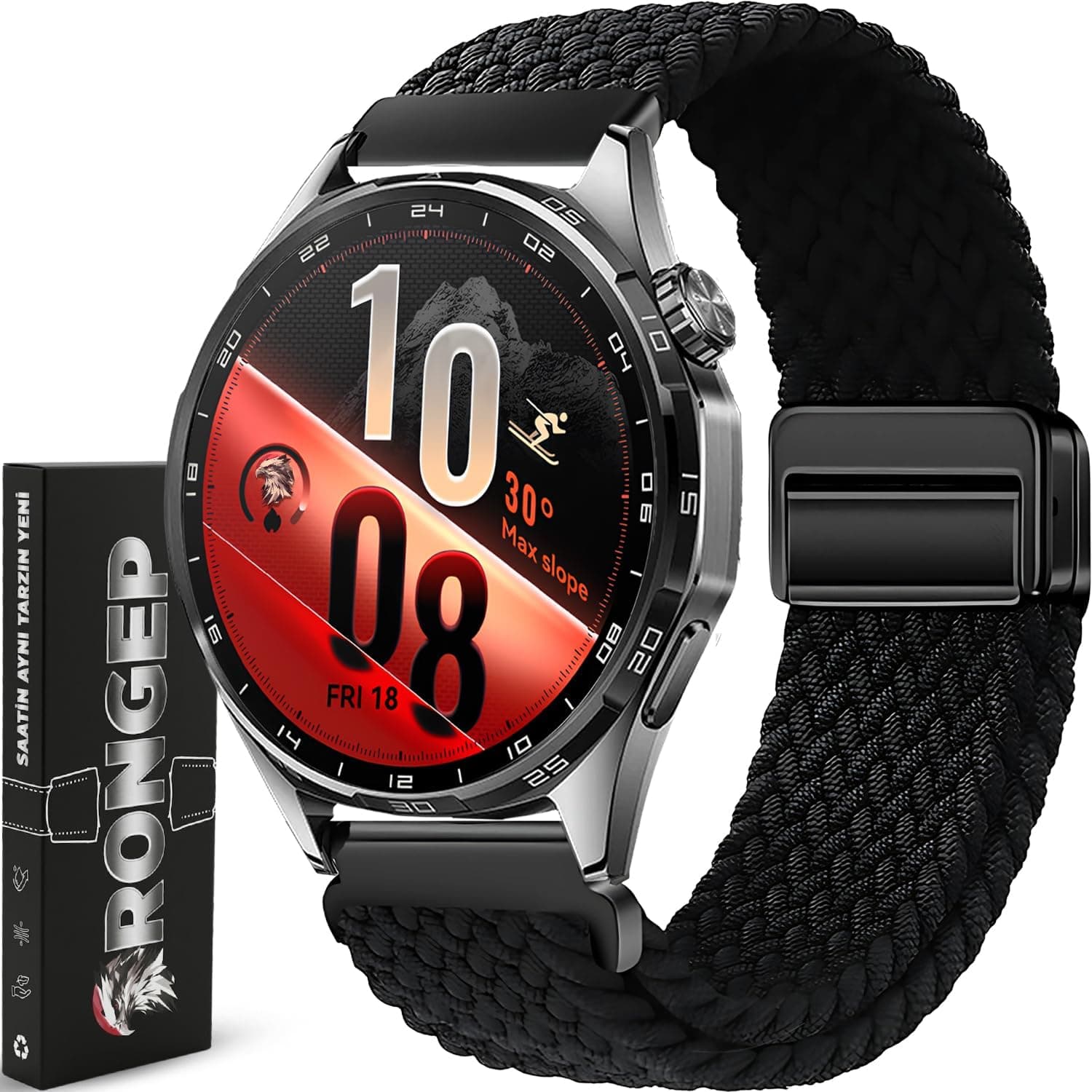 بند ساعت Rongep Örgü Loop سازگار با Huawei، 22mm، پارچه کشی ضدتعریق با سگک مغناطیسی، 46mm مدل GT7/GT7 Pro/GT6/6 Pro/Runner 2/GT5/5 Pro/GT4/GT3 بند ساعت Rongep Örgü Loop سازگار با Huawei، 22mm، پارچه کشی ضدتعریق با سگک مغناطیسی، 46mm مدل GT7/GT7 Pro/GT6/6 Pro/Runner 2/GT5/5 Pro/GT4/GT3