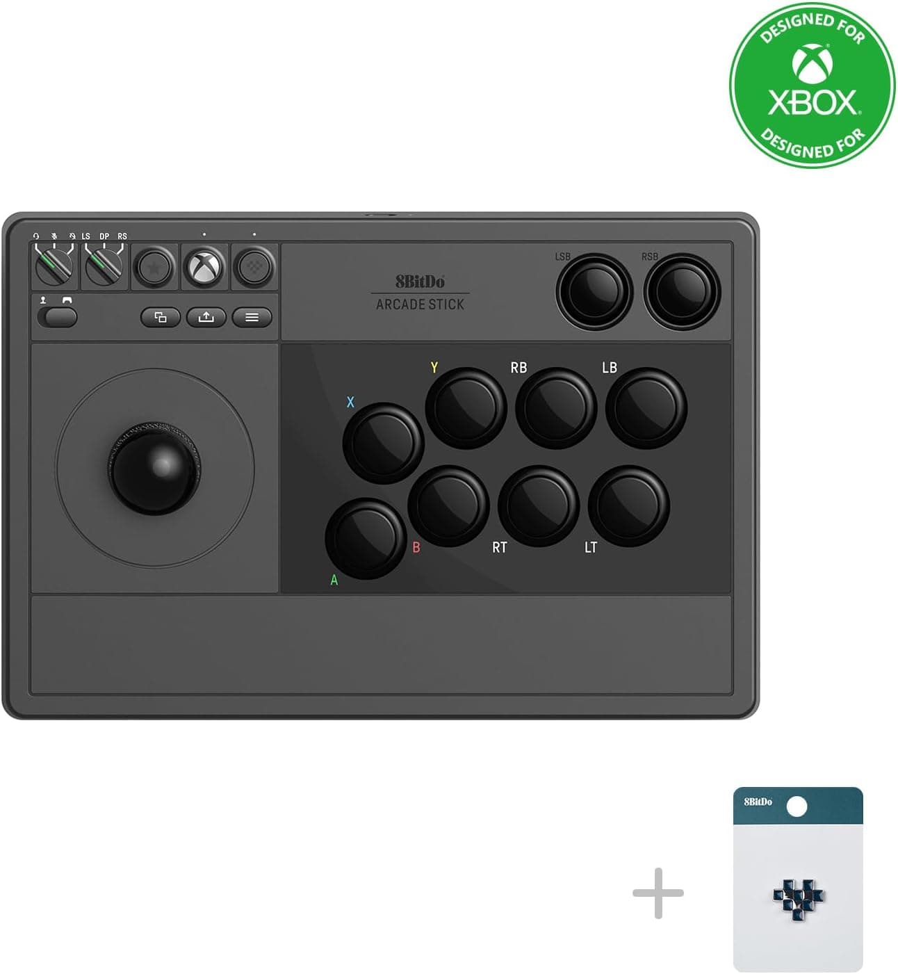 دسته بازی آرکید بیسیم 8BitDo با جک صوتی 3.5mm، دکمه قطع میکروفون و نگاشت جویاستیک برای Xbox Series X|S، Xbox One و Windows 10 مدل مشکی دسته بازی آرکید بیسیم 8BitDo با جک صوتی 3.5mm، دکمه قطع میکروفون و نگاشت جویاستیک برای Xbox Series X|S، Xbox One و Windows 10 مدل مشکی