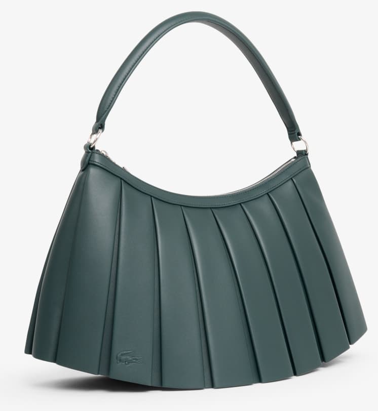 کیف دوشی زنانه Lacoste چرمی سبز تیره بزرگ مدل Lenglen کیف دوشی زنانه Lacoste چرمی سبز تیره بزرگ مدل Lenglen