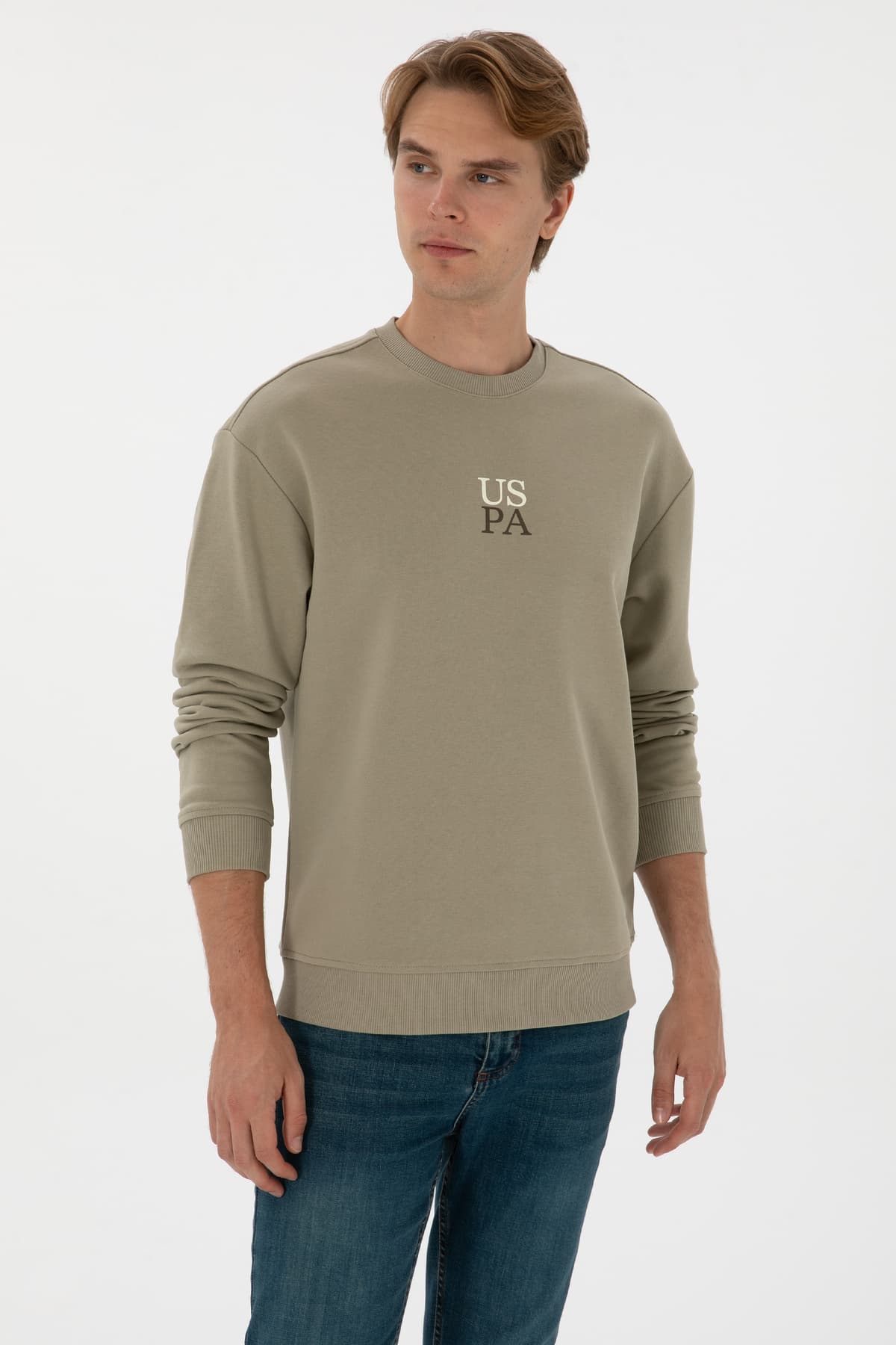 سوئیشرت مردانه U.S. Polo Assn. یقه گرد Comfort Fit خاکی روشن مدل 50313760-VR183 سوئیشرت مردانه U.S. Polo Assn. یقه گرد Comfort Fit خاکی روشن مدل 50313760-VR183