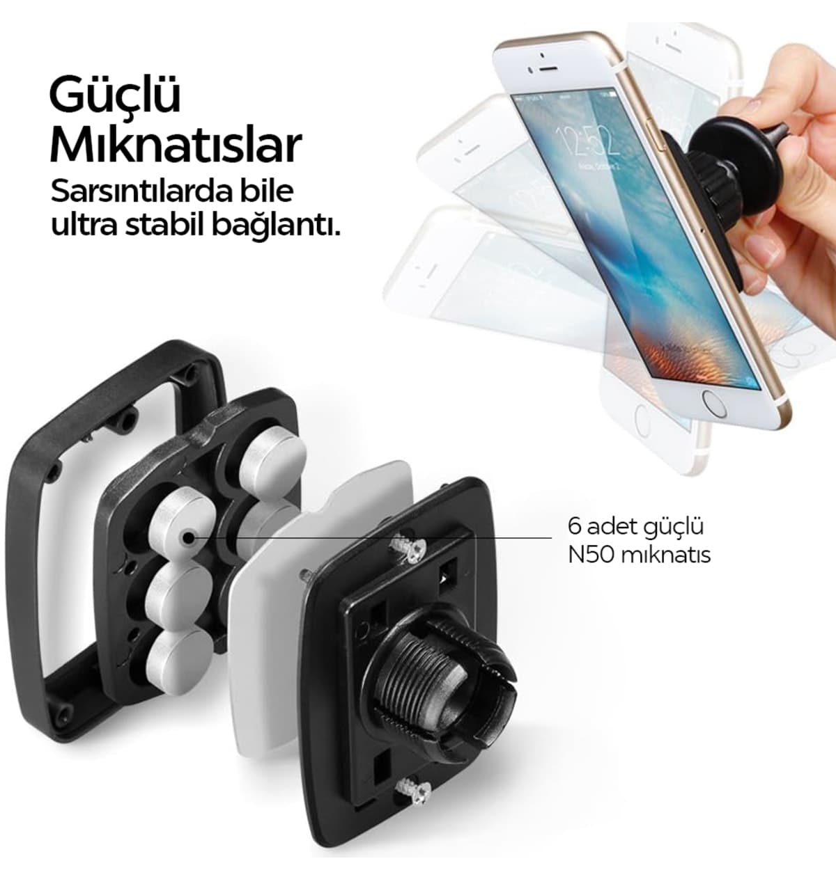نگهدارنده گوشی مغناطیسی داخل خودرو Spigen Air Vent به همراه ۲ صفحه مغناطیسی یونیورسال Kuel H12 مدل 000CD20115 نگهدارنده گوشی مغناطیسی داخل خودرو Spigen Air Vent به همراه ۲ صفحه مغناطیسی یونیورسال Kuel H12 مدل 000CD20115