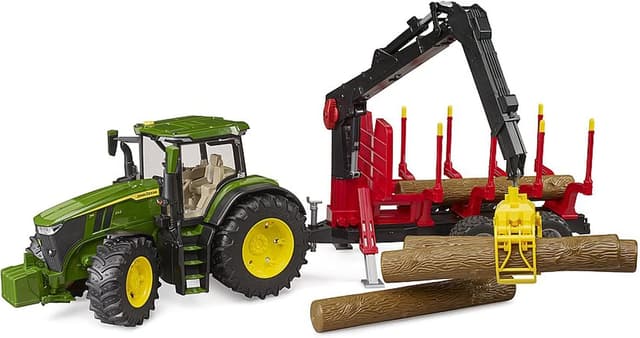 تراکتور و تریلر حمل کنده درخت Bruder John Deere 7R 350 مدل BR03154 تراکتور و تریلر حمل کنده درخت Bruder John Deere 7R 350 مدل BR03154