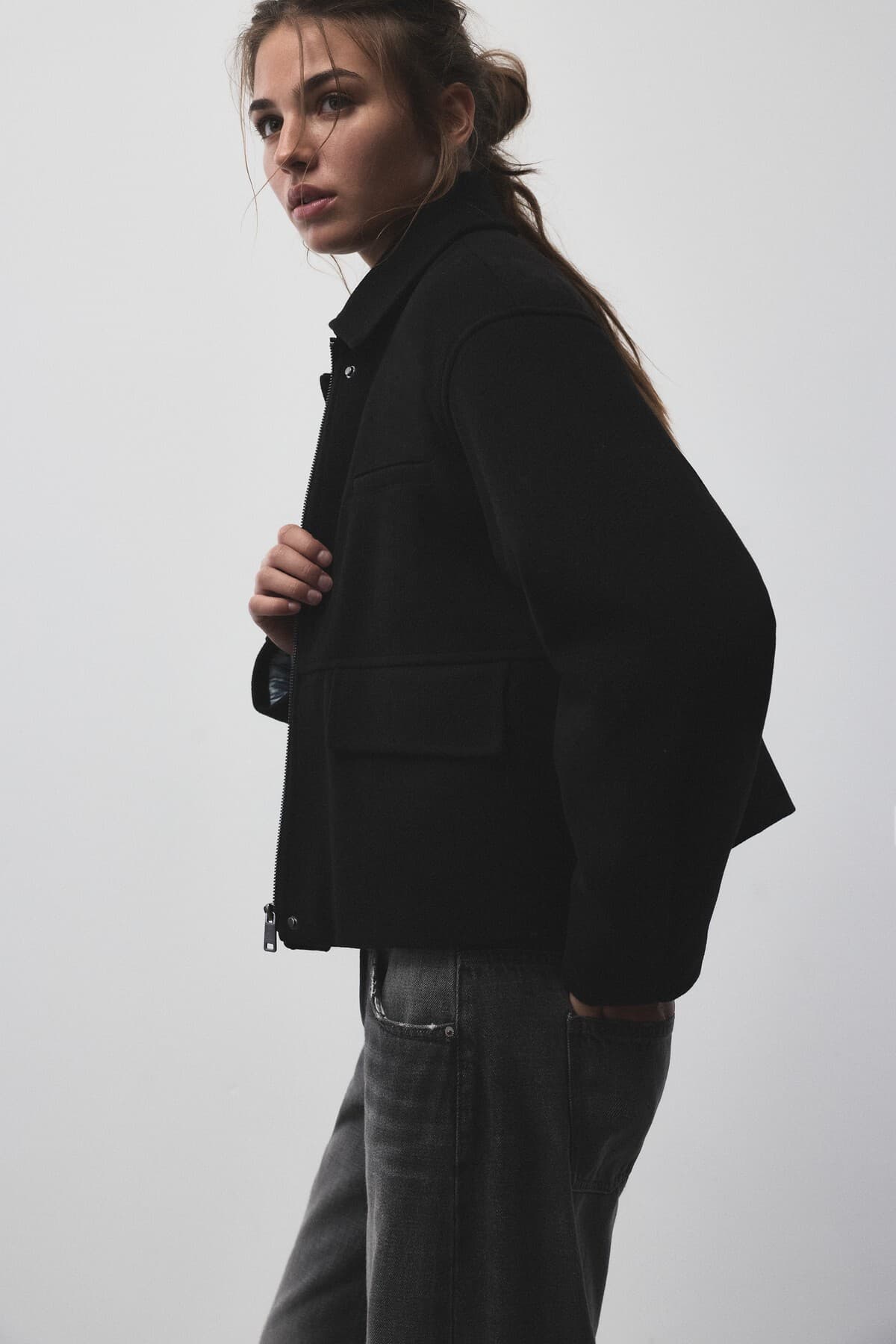 کت زنانه Pull & Bear از جنس Kaşe کت زنانه Pull & Bear از جنس Kaşe