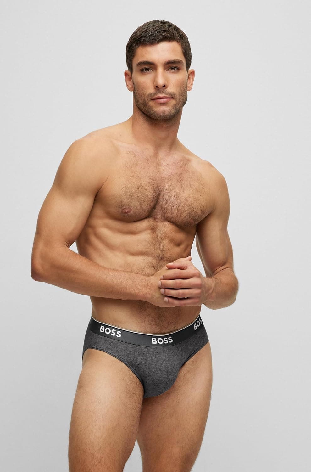 شورت بریف مردانه Hugo Boss کلاسیک کشی فیت معمولی بسته 3-Pack خاکستری/زغالی/مشکی Large US شورت بریف مردانه Hugo Boss کلاسیک کشی فیت معمولی بسته 3-Pack خاکستری/زغالی/مشکی Large US