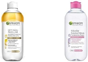 آب پاککننده آرایش میسلار دو فاز و میسلار Garnier Skin Naturals (400 ml + 400 ml) آب پاککننده آرایش میسلار دو فاز و میسلار Garnier Skin Naturals (400 ml + 400 ml)