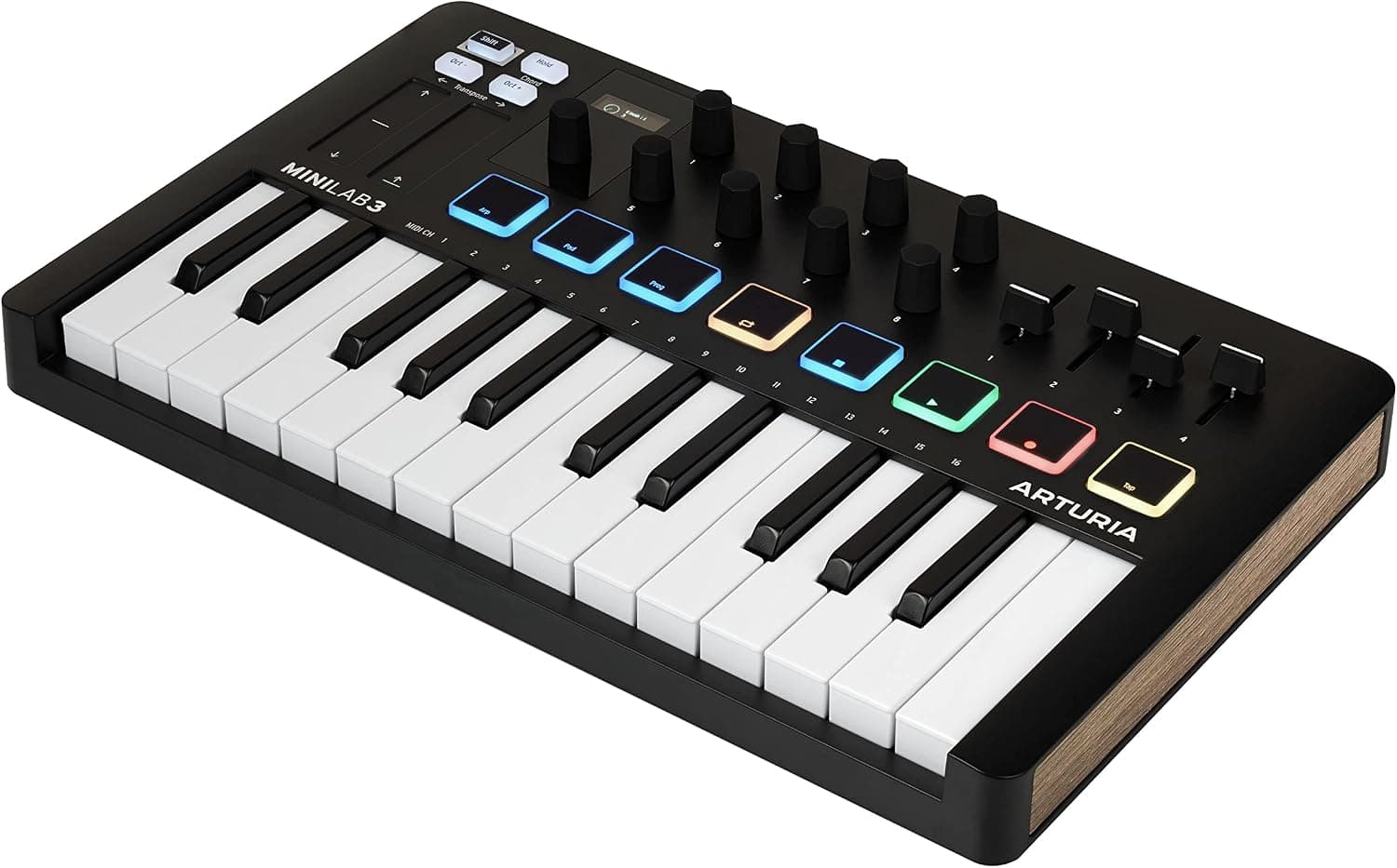 کنترلر MIDI Arturia مدل MiniLab 3 ۲۵ کلید ۸ پد چندرنگ مشکی کنترلر MIDI Arturia مدل MiniLab 3 ۲۵ کلید ۸ پد چندرنگ مشکی
