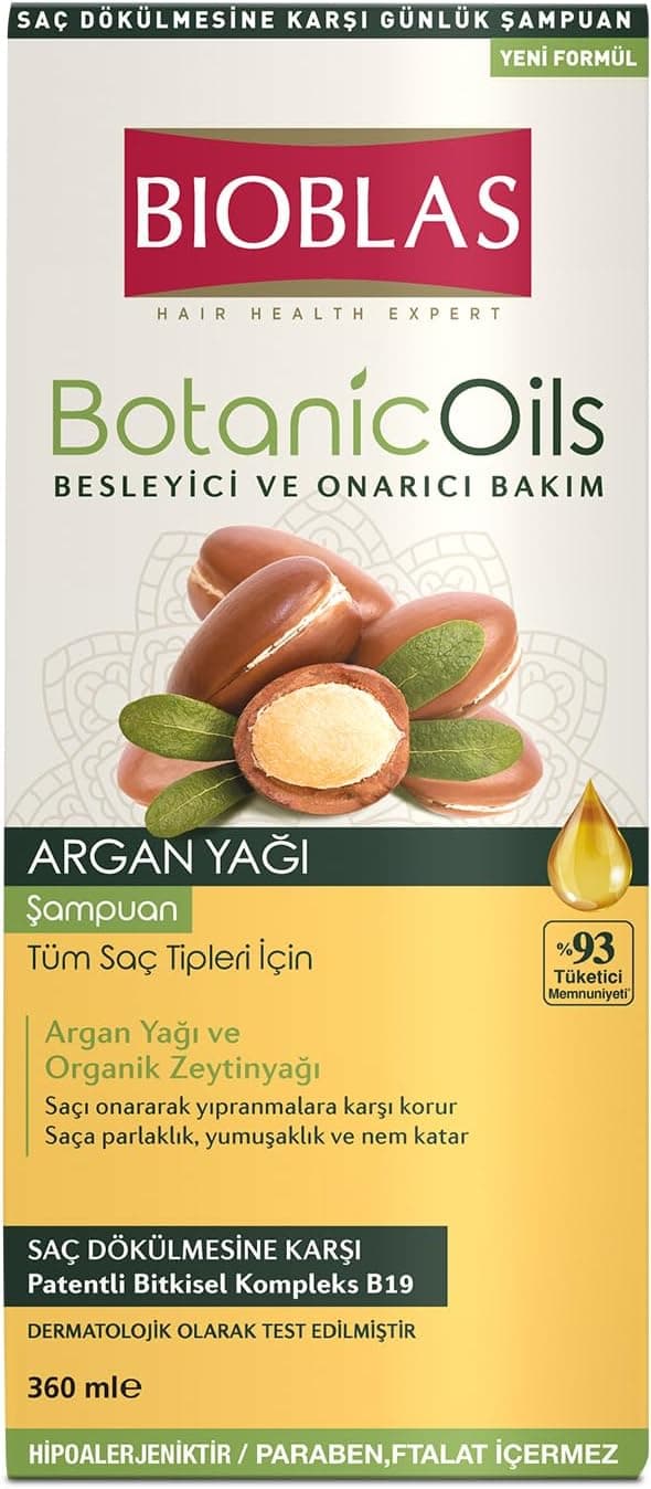 شامپو گیاهی ضدریزش مو BIOBLAS حاوی روغن آرگان و زیتون Biocomplex B19، 360 ml شامپو گیاهی ضدریزش مو BIOBLAS حاوی روغن آرگان و زیتون Biocomplex B19، 360 ml