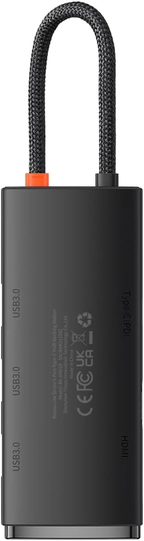 هاب شارژ Type-C چندکاره Baseus مدل Lite 5-in-1 با HDMI، USB 3.0 و کارتخوان SD مشکی هاب شارژ Type-C چندکاره Baseus مدل Lite 5-in-1 با HDMI، USB 3.0 و کارتخوان SD مشکی