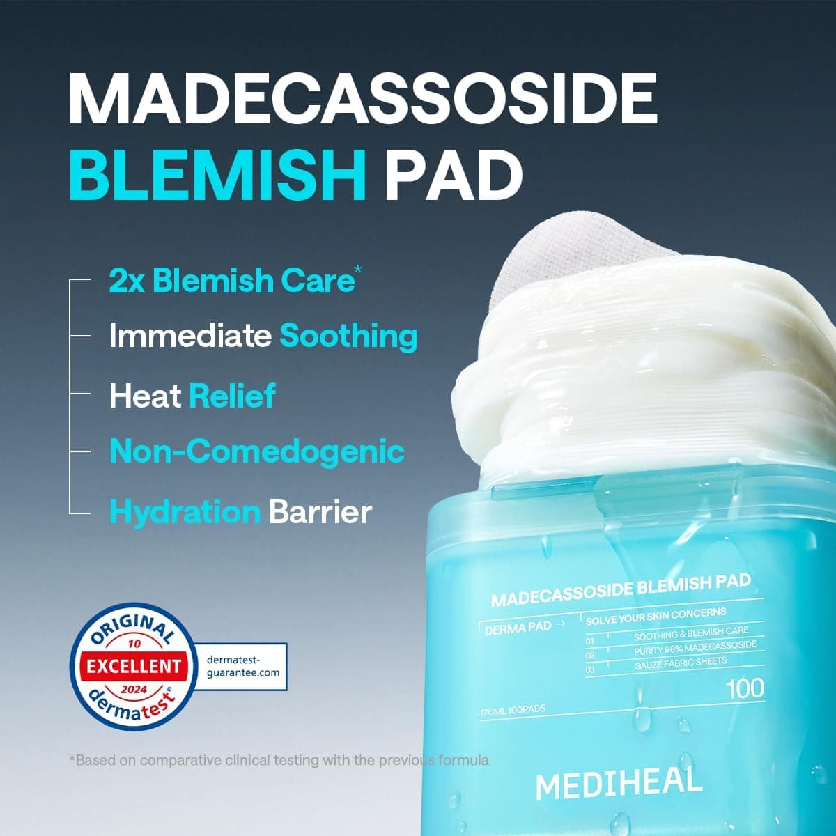پد تونر پنبهای صورت MEDIHEAL حاوی Centella Asiatica و Madecassoside، 100 Pads پد تونر پنبهای صورت MEDIHEAL حاوی Centella Asiatica و Madecassoside، 100 Pads