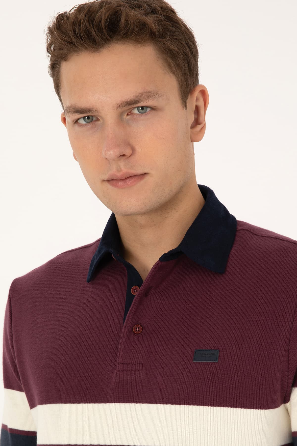 سوئیشرت مردانه U.S. Polo Assn. فیت معمولی زرشکی یقه پولو مدل 50308897-VR177 سوئیشرت مردانه U.S. Polo Assn. فیت معمولی زرشکی یقه پولو مدل 50308897-VR177