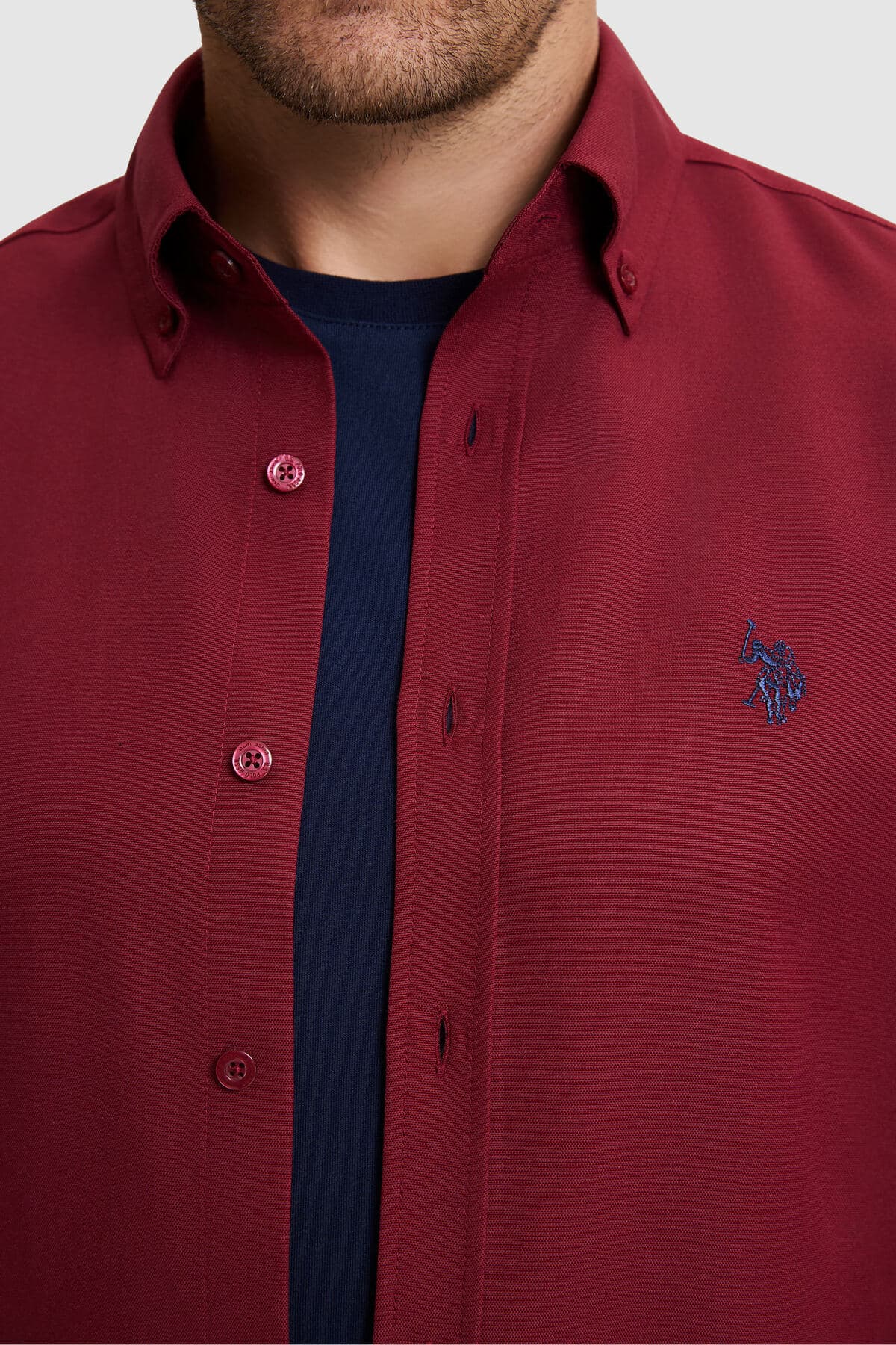 پیراهن مردانه آستینبلند ساده زرشکی U.S. Polo Assn. مدل 50324708-VR014 پیراهن مردانه آستینبلند ساده زرشکی U.S. Polo Assn. مدل 50324708-VR014