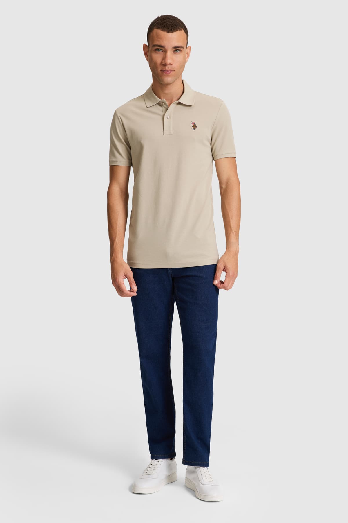 تیشرت مردانه U.S. Polo Assn. یقه پولو فیت معمولی بیسیک خاکی روشن مدل 50326972-VR183 تیشرت مردانه U.S. Polo Assn. یقه پولو فیت معمولی بیسیک خاکی روشن مدل 50326972-VR183