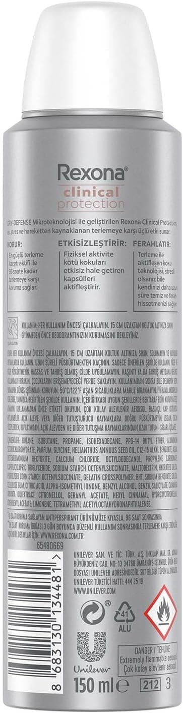 اسپری ضدتعریق Rexona Clinical Protection نامرئی 150 Ml اسپری ضدتعریق Rexona Clinical Protection نامرئی 150 Ml