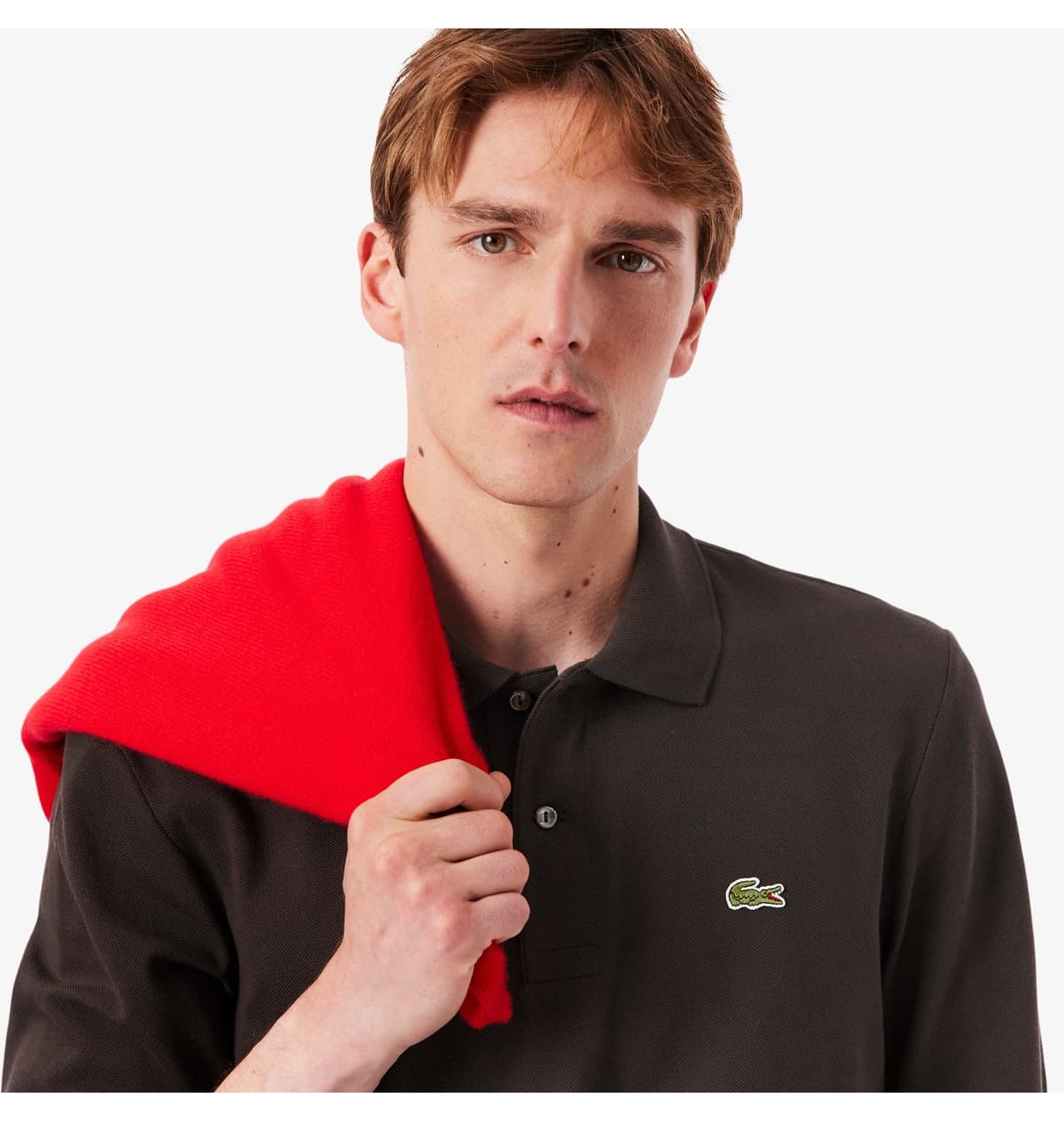 پولو مردانه Lacoste آستین بلند فیت کلاسیک قهوهای تیره مدل L.12.12 پولو مردانه Lacoste آستین بلند فیت کلاسیک قهوهای تیره مدل L.12.12