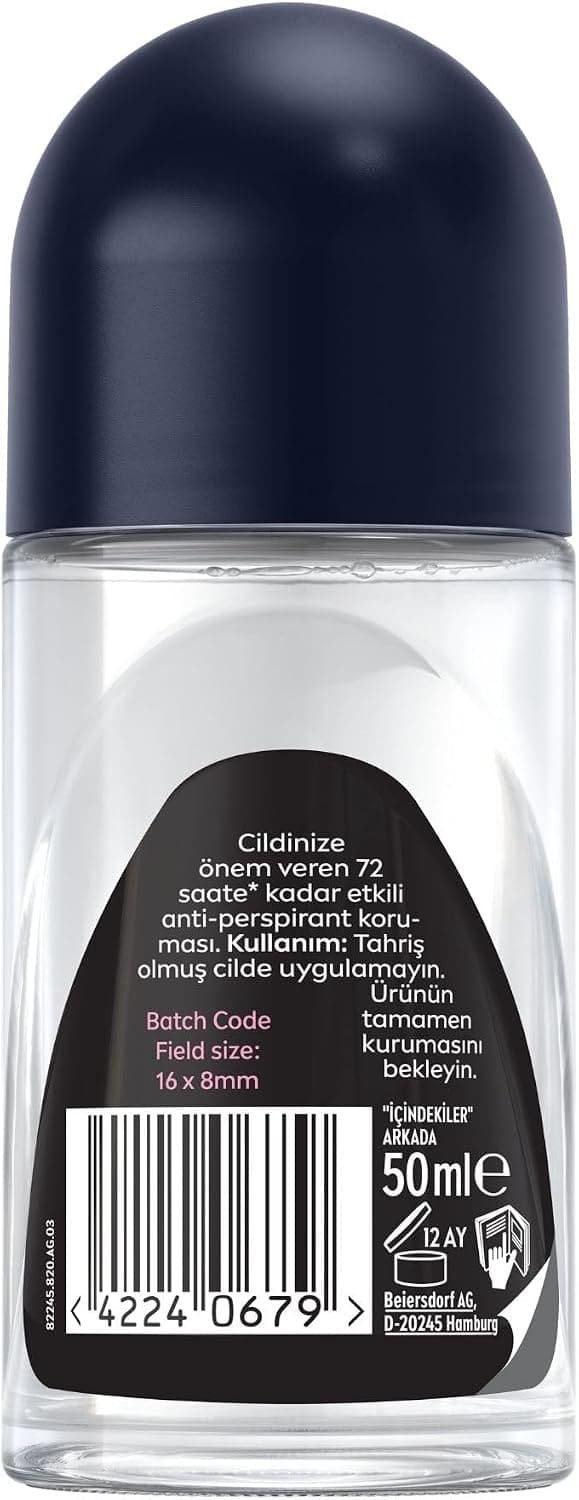 رولآن ضدتعریق مردانه NIVEA Black&White Invisible Original 50 ml با محافظت 72 ساعته بدون الکل اتیلیک رولآن ضدتعریق مردانه NIVEA Black&White Invisible Original 50 ml با محافظت 72 ساعته بدون الکل اتیلیک