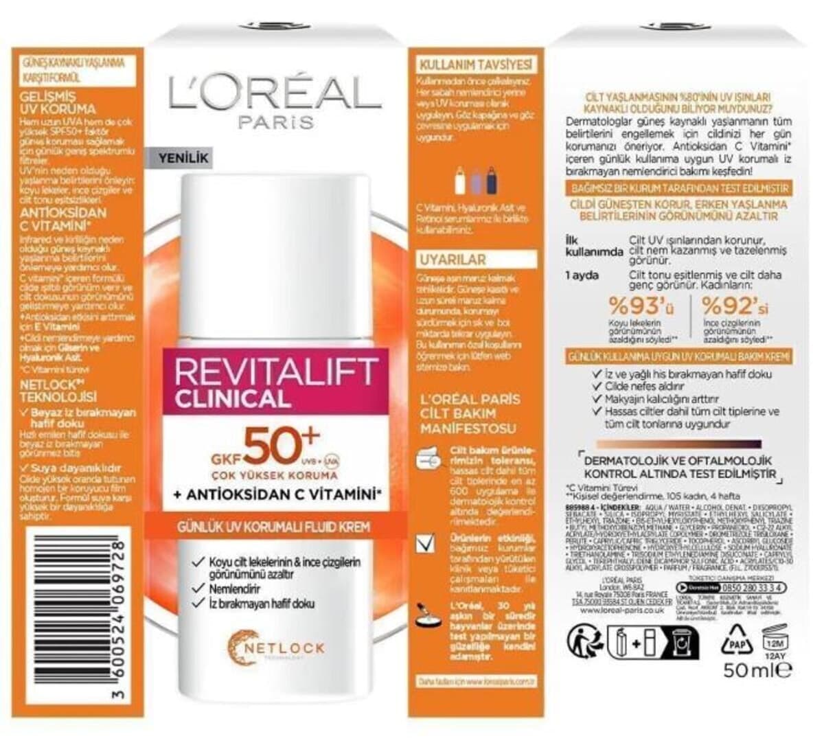 ست ۲ عددی کرم ضد آفتاب صورت L'Oreal Paris Revitalift Clinical 50+ SPF ست ۲ عددی کرم ضد آفتاب صورت L'Oreal Paris Revitalift Clinical 50+ SPF